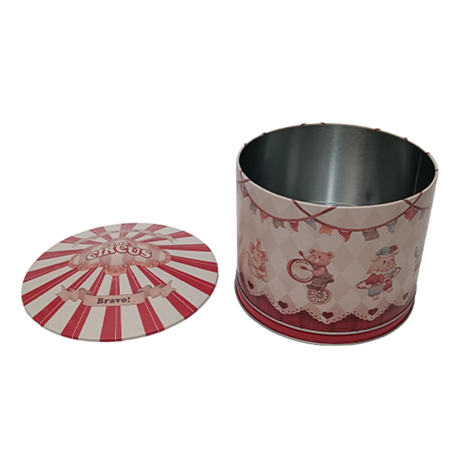 Barattolo in latta con carillon decorazione natalizia h 16 cm - 2