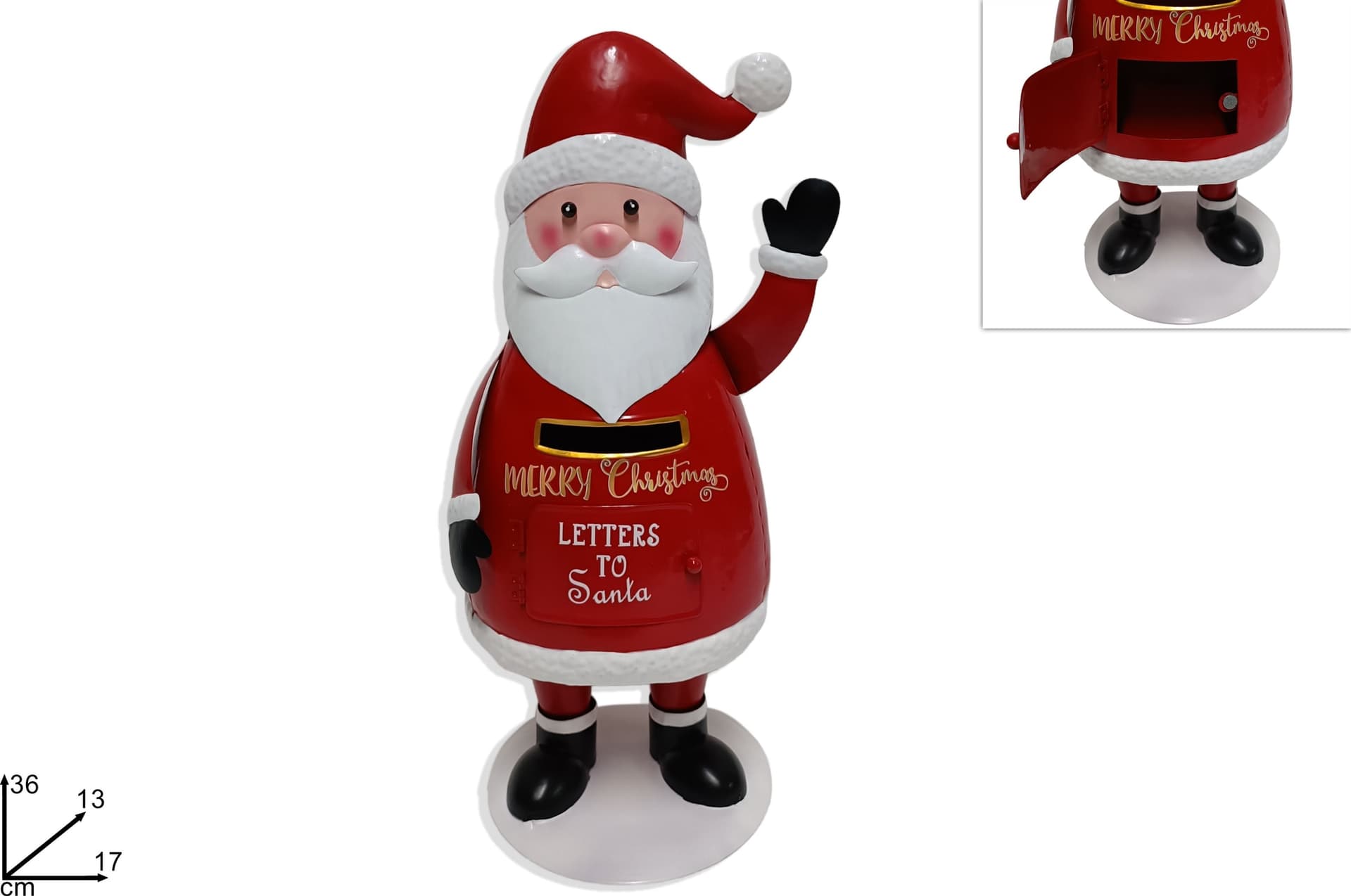 Babbo Natale porta lettere in latta decorazione natalizia h 36 cm - 3