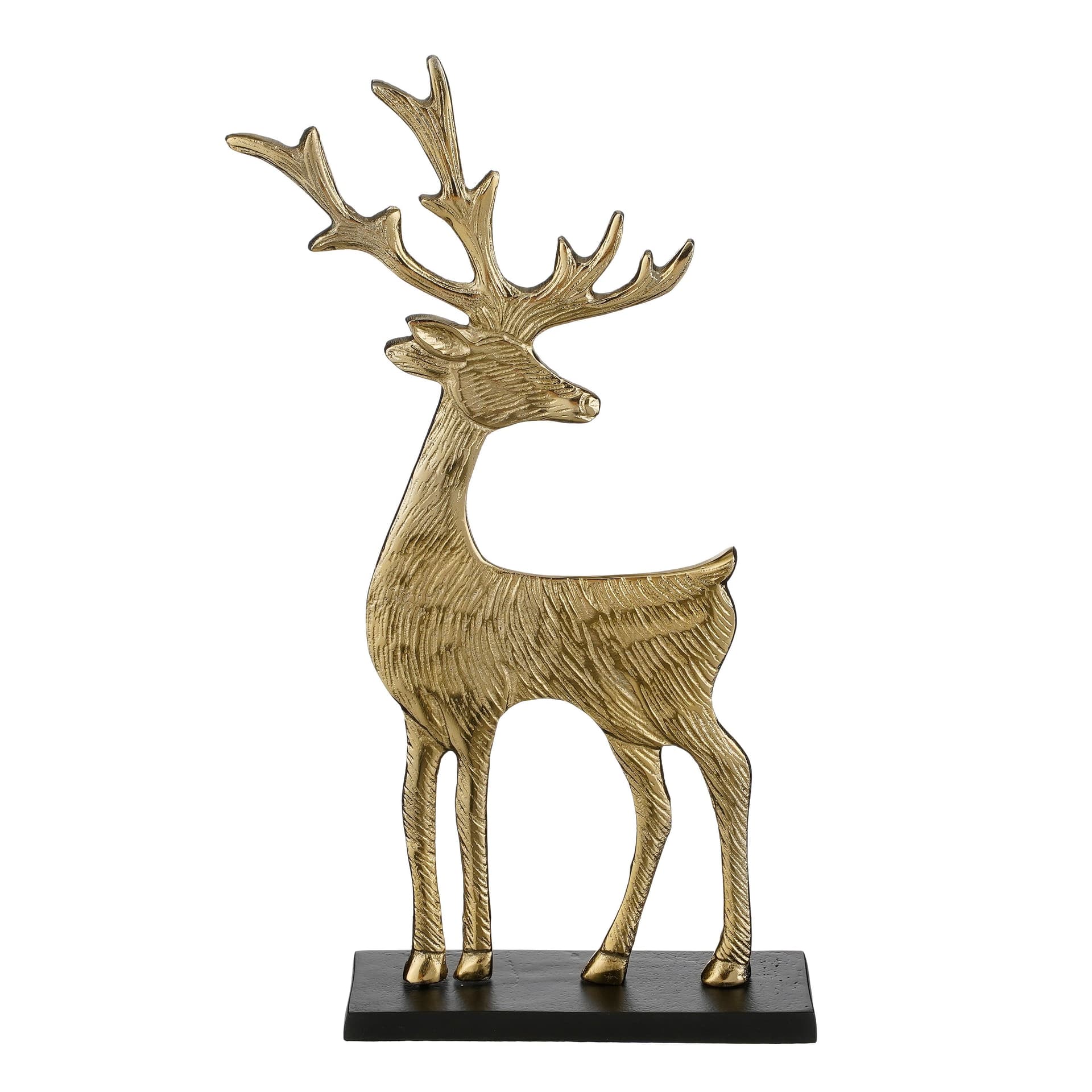 Statuetta Renna oro con base nera decorativa per il natale - 2