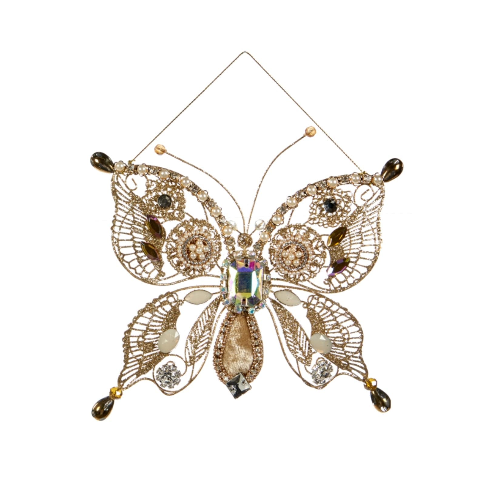 Pendaglio a forma di  farfalla con diamante per albero decorazione natalizia da 18 cm - 2