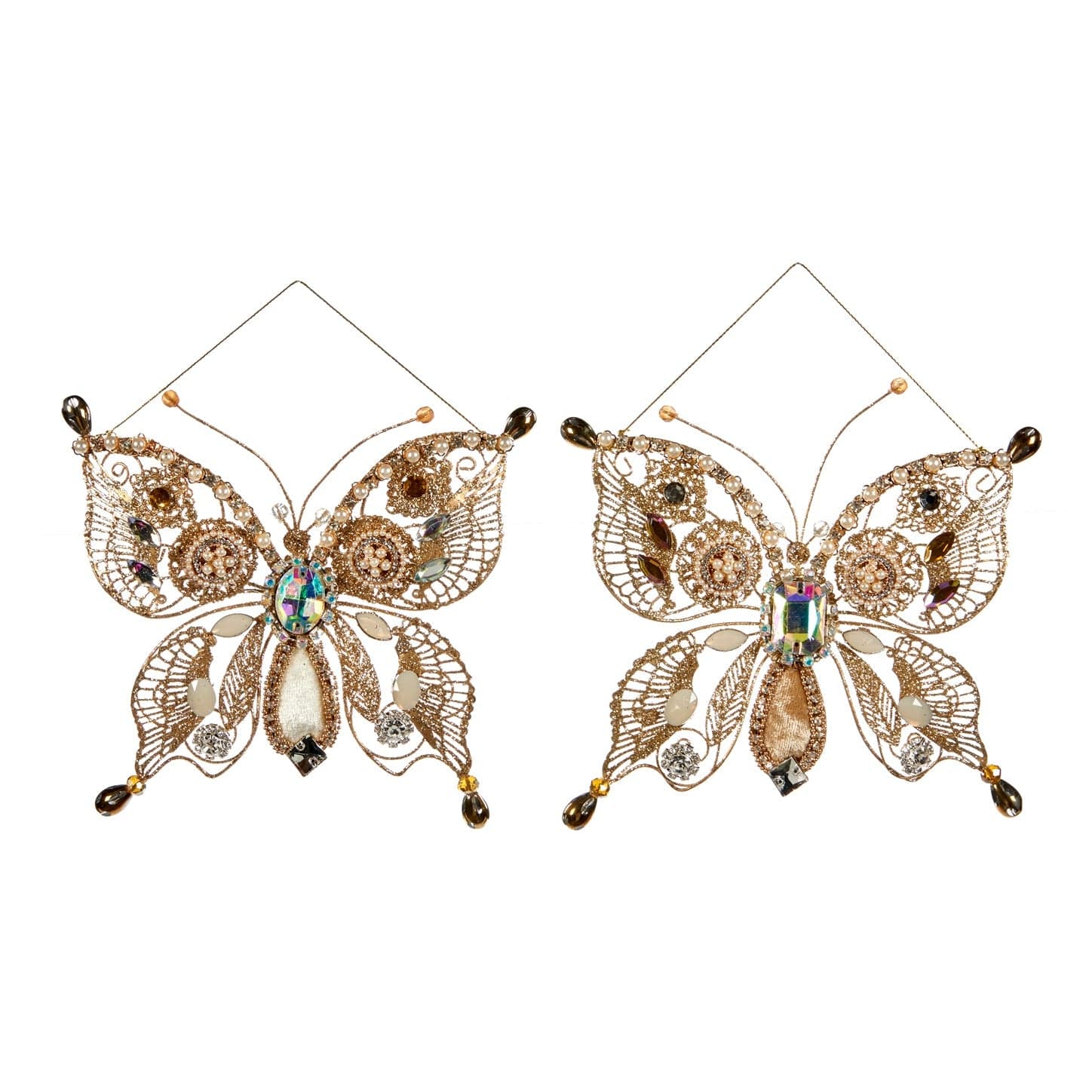 Pendaglio a forma di  farfalla con diamante per albero decorazione natalizia da 18 cm - 3
