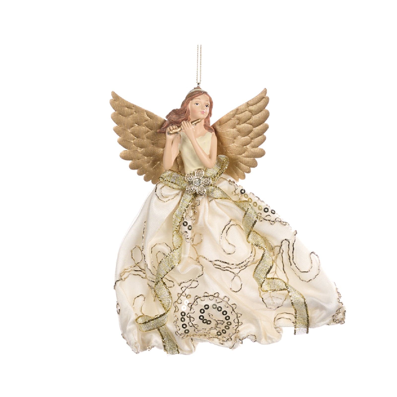 Angelo decorativo in tessuto per decorazioni natalizie, da 23 cm - 2