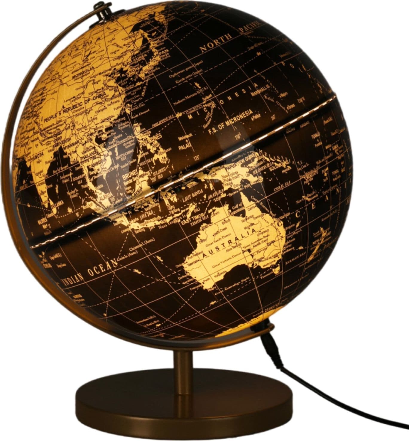 Mappamondo con base in ferro con luce per decorazione interno 31 cm - 1