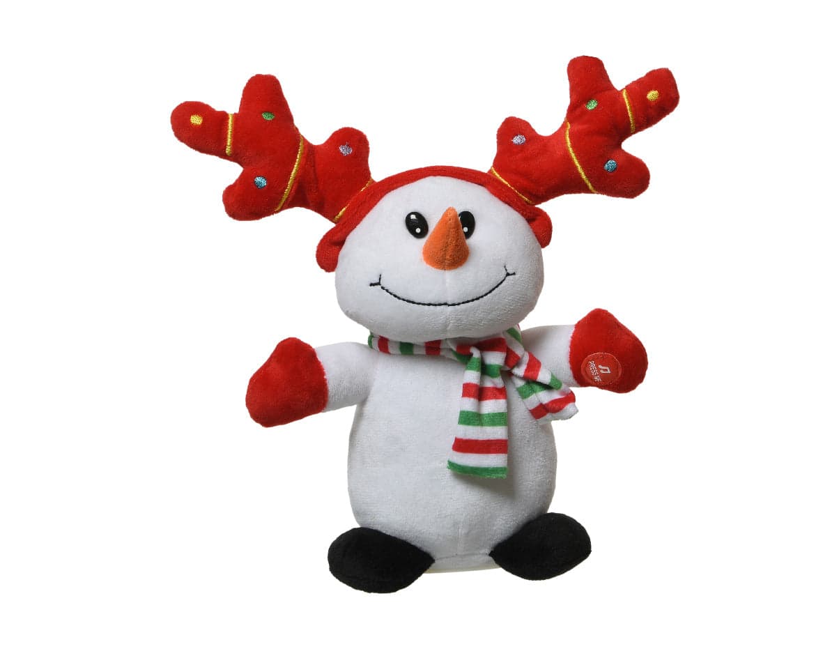 Peluche natalizio con sciarpa e vestito da renna, per interno da 25 cm - 4