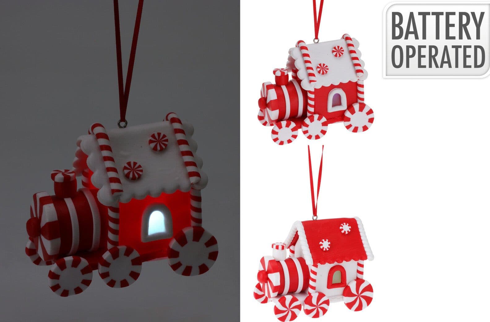 Pendente natalizio treno per Albero di Natale con luce Led per decorazioni natalizie - 3