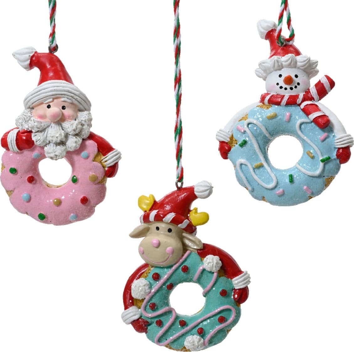 Pendaglio a forma di ciambelle per albero decorazione natalizia da 9.6 cm - 4