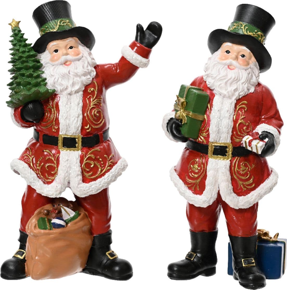 Statuetta decorativa Babbo Natale decorazione natalizia in resina da 18 cm - 3