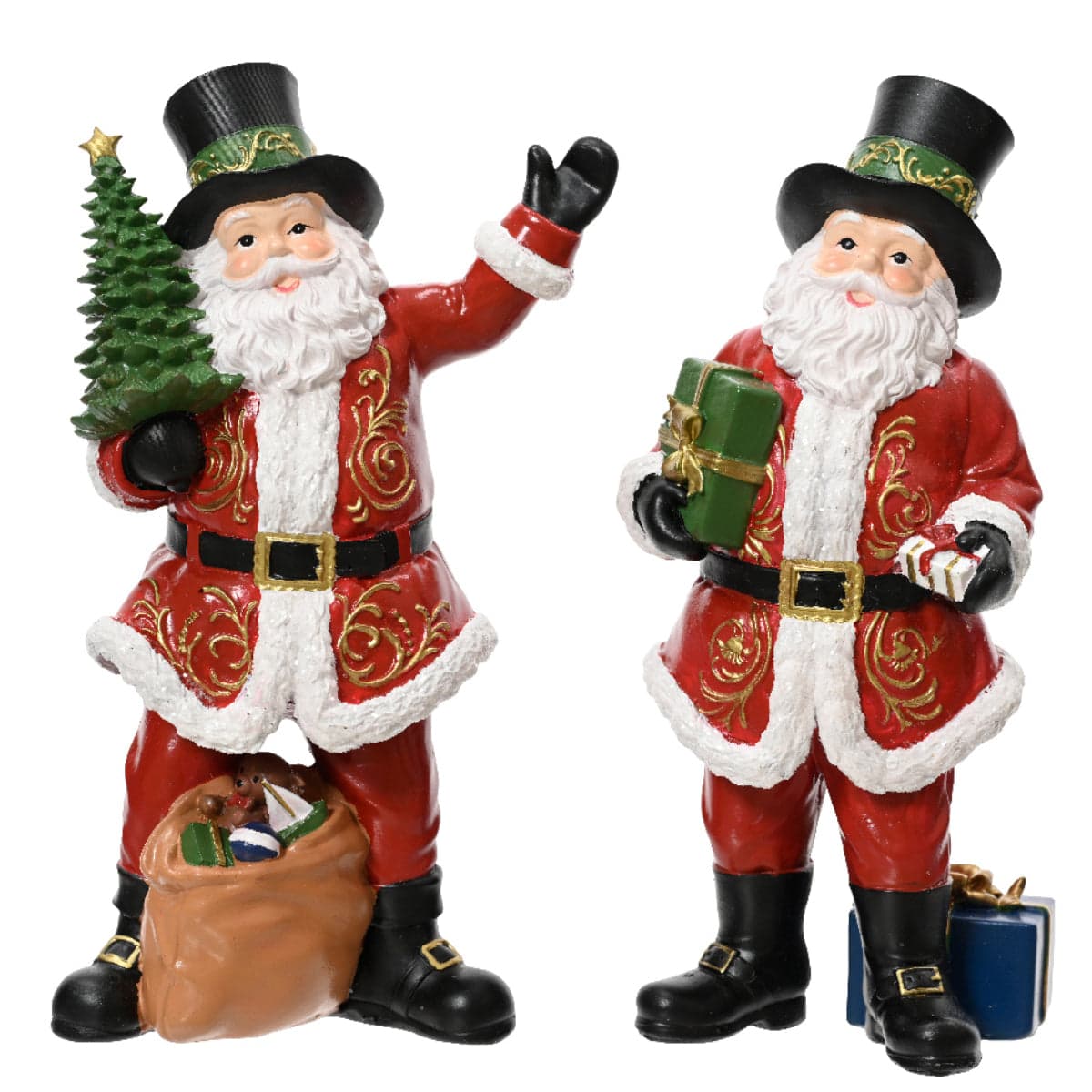 Statuetta decorativa Babbo Natale decorazione natalizia in resina da 18 cm - 3