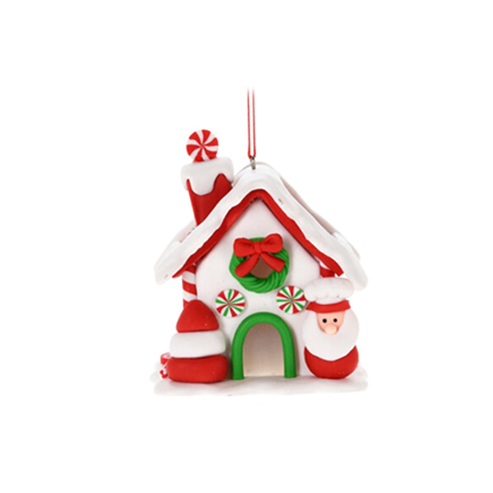 Pendente natalizio casetta per Albero di Natale con luce Led per decorazioni natalizie - 2
