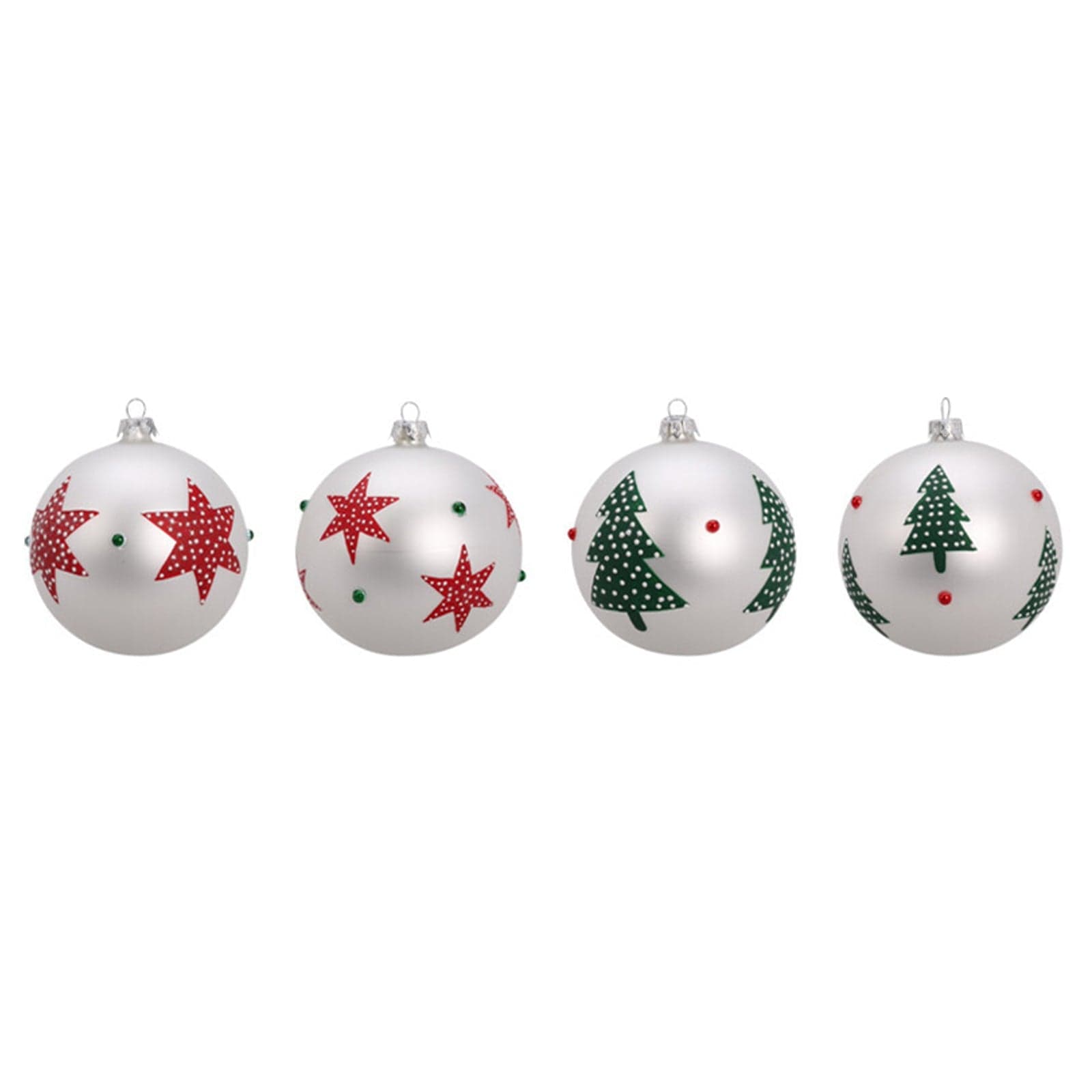 Palline per albero di Natale, in Vetro, con decorazioni, Ø 100 mm, 6 pezzi - 2