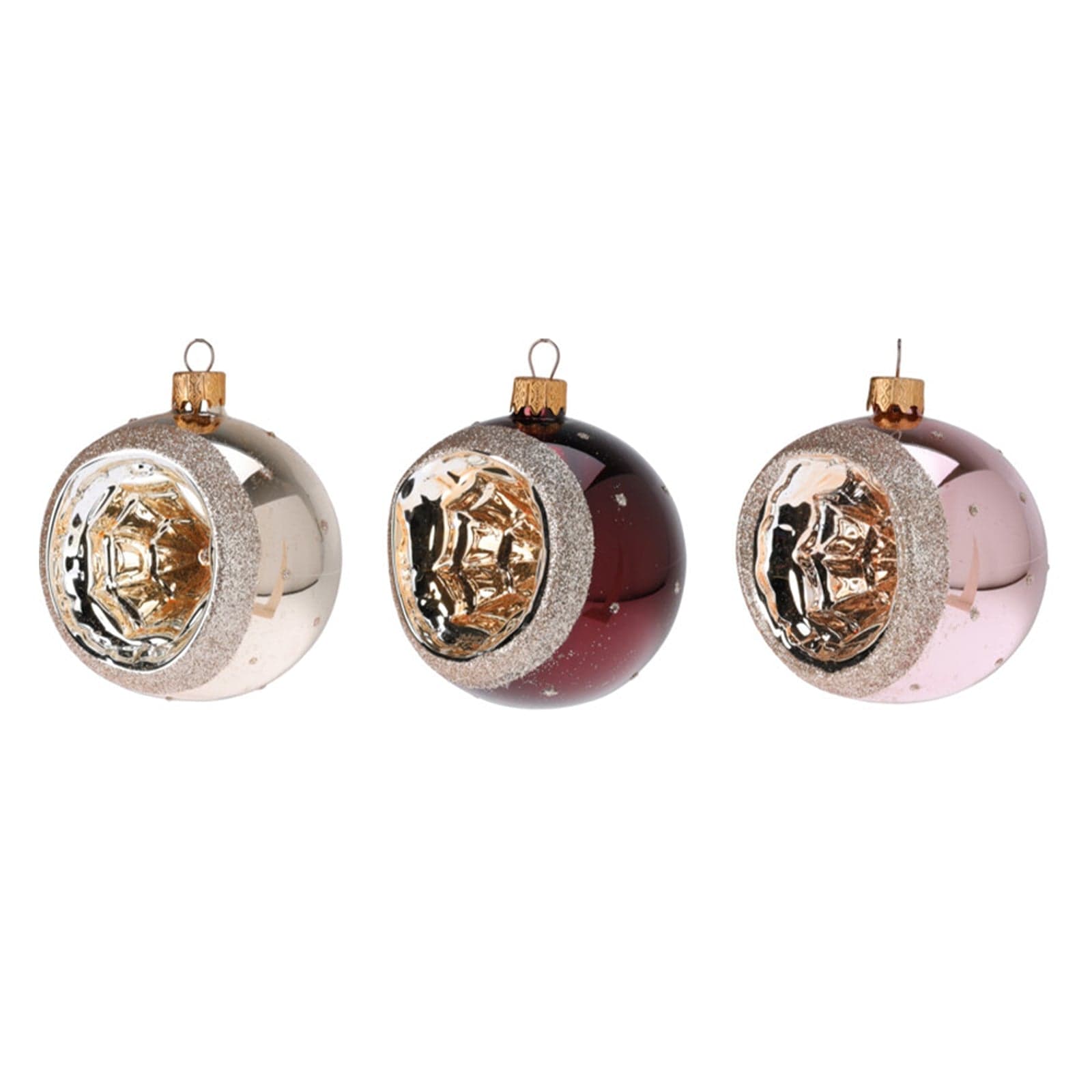 Palline per albero di Natale, in Vetro, con foro, Ø 80 mm, 12 pezzi - 2