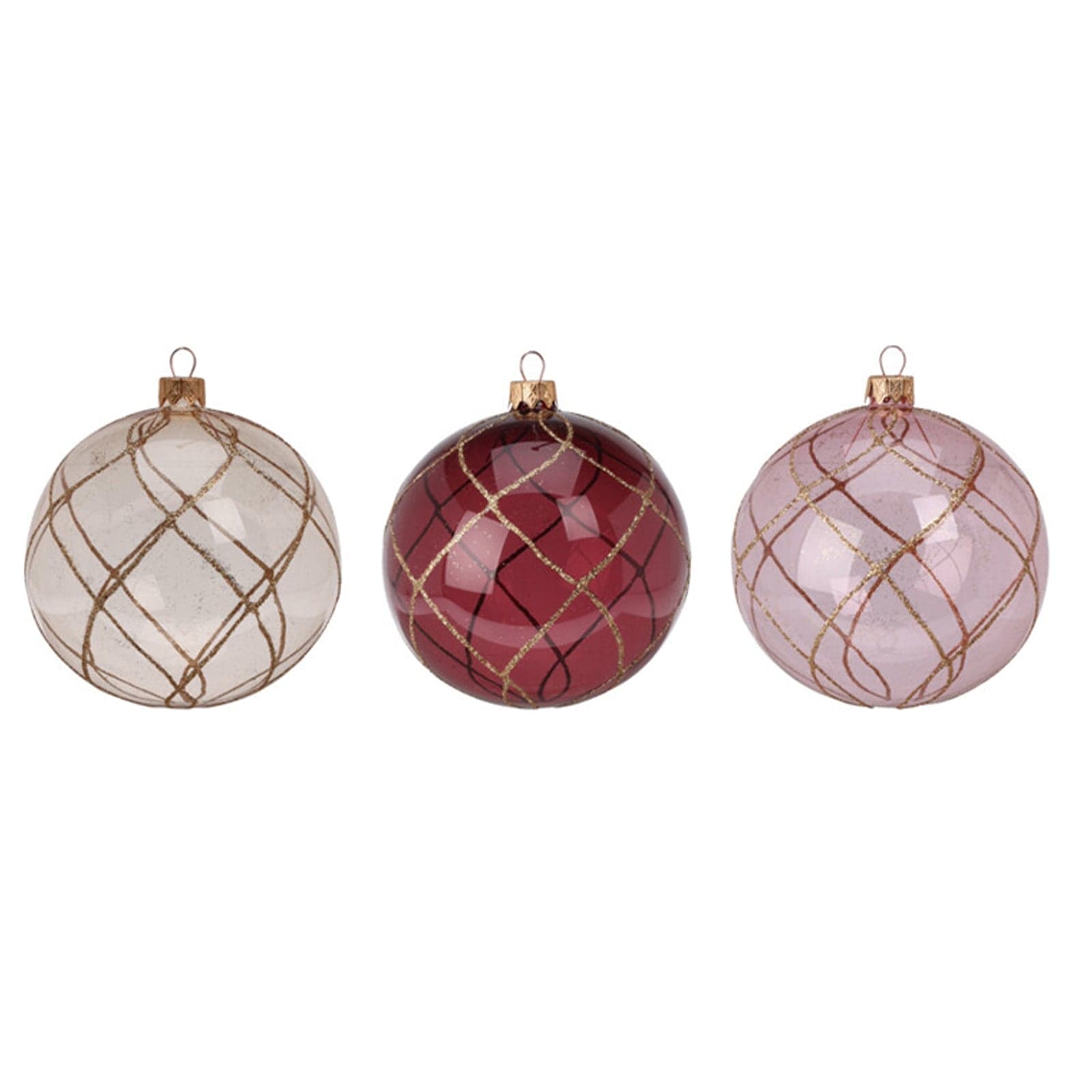 Palline per albero di Natale, in Vetro, con glitter color oro, Ø 100 mm, 6 pezzi - 2