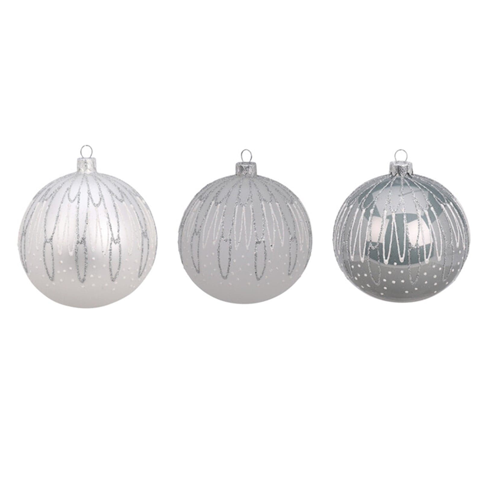 Palline per albero di Natale, in Vetro, con glitter decorativi, Ø 100 mm, 6 pezzi - 2
