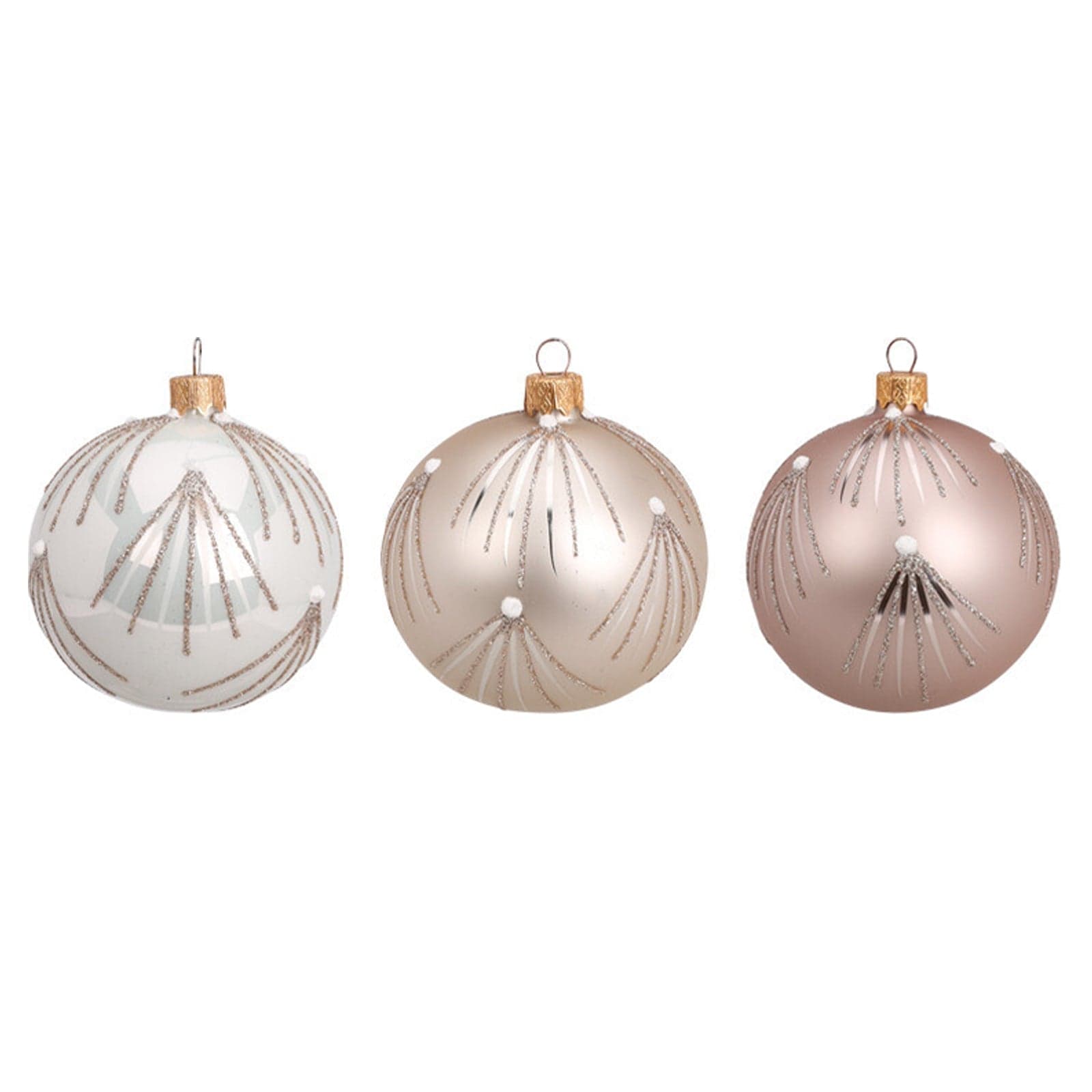 Palline per albero di Natale, in Vetro, con glitter, Ø 100 mm, 6 pezzi - 2