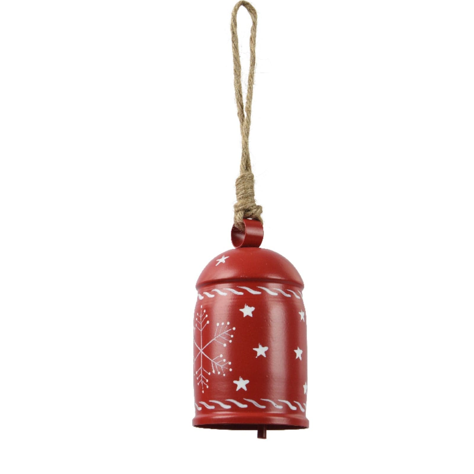 Campana decorata con fiocco di neve in metallo per decorazioni natalizie, da 7.5 cm - 2
