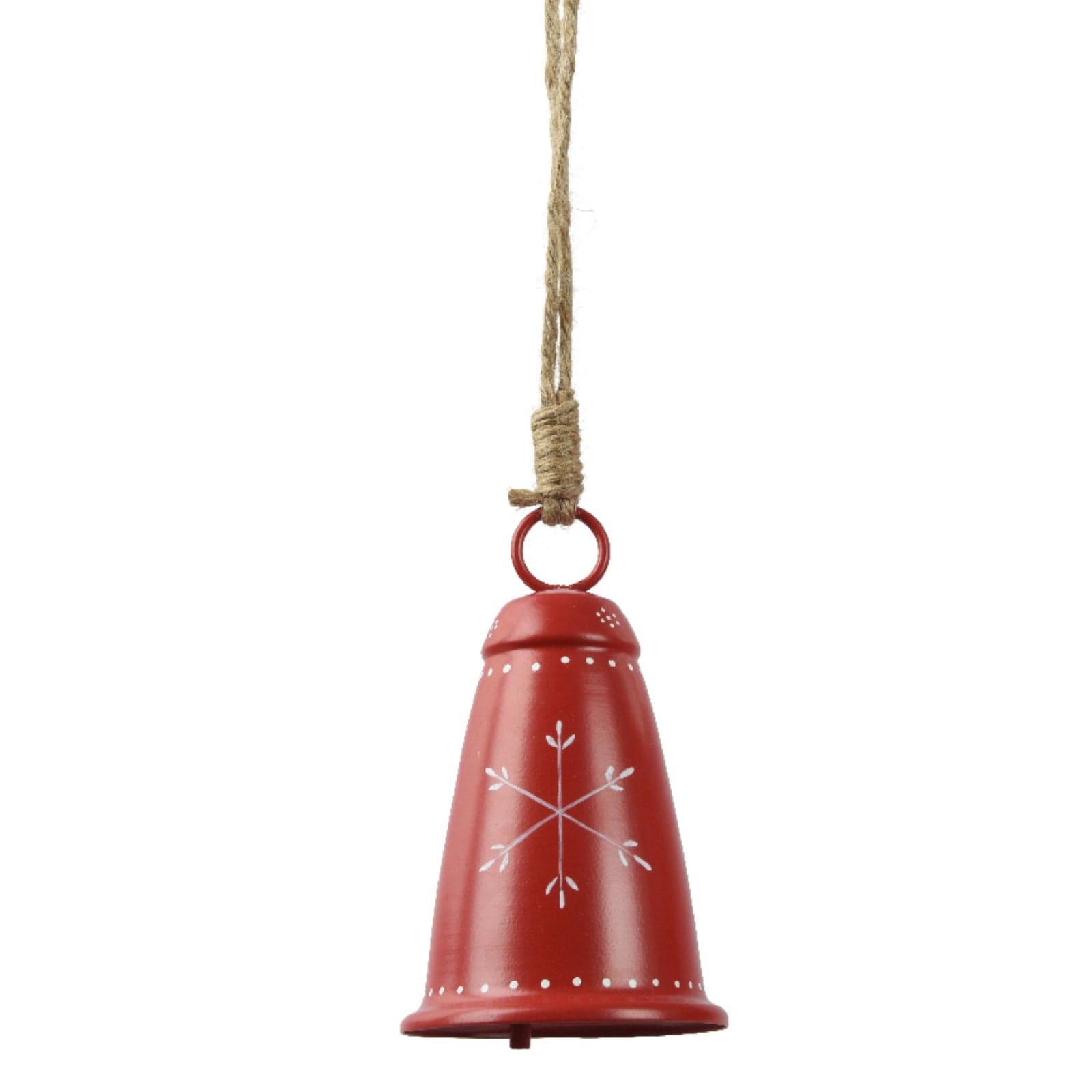 Campana decorata con fiocco di neve in metallo per decorazioni natalizie, da 7.5 cm - 3