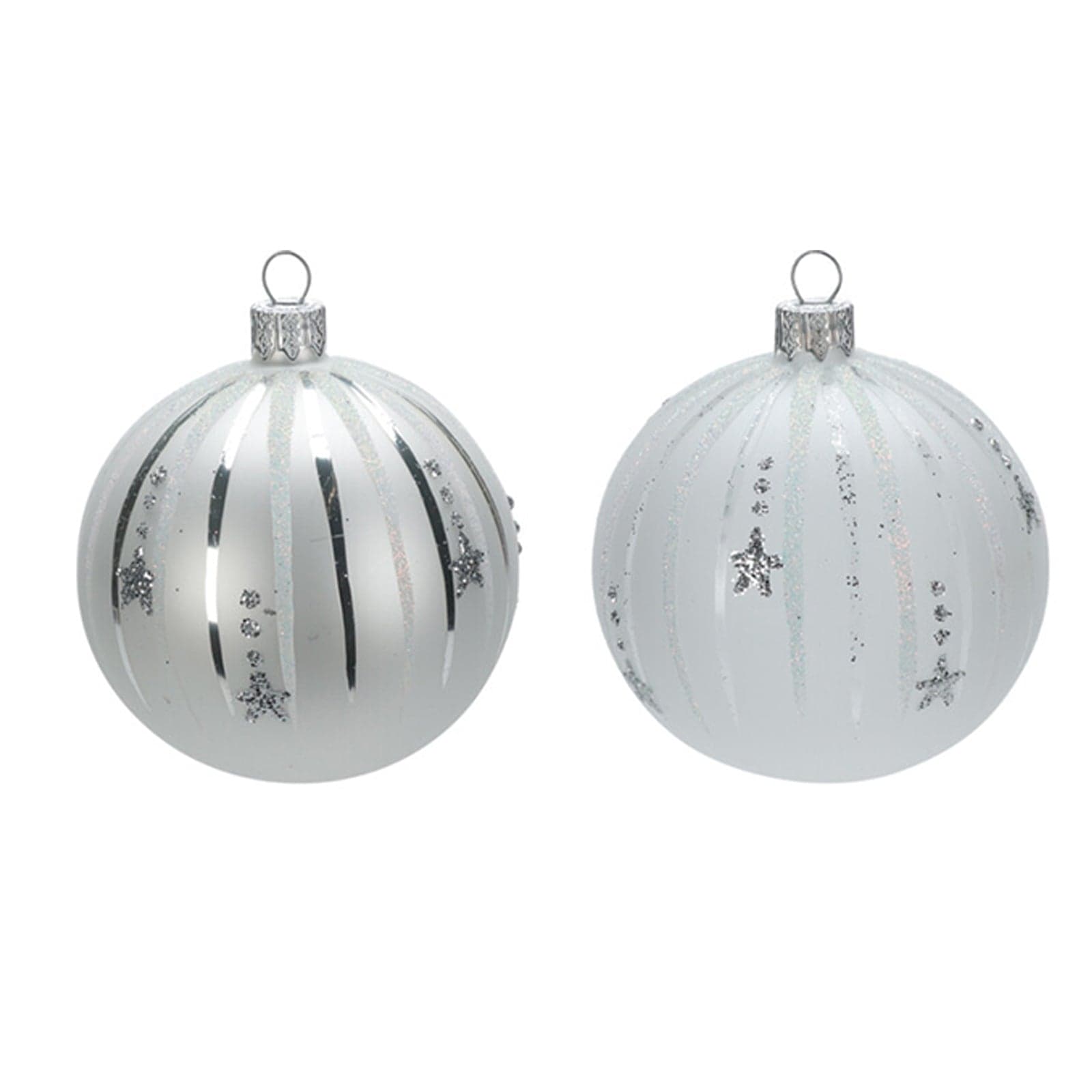 Palline per albero di Natale, in Vetro, color argento, da Ø 100 mm, 6 pezzi - 2