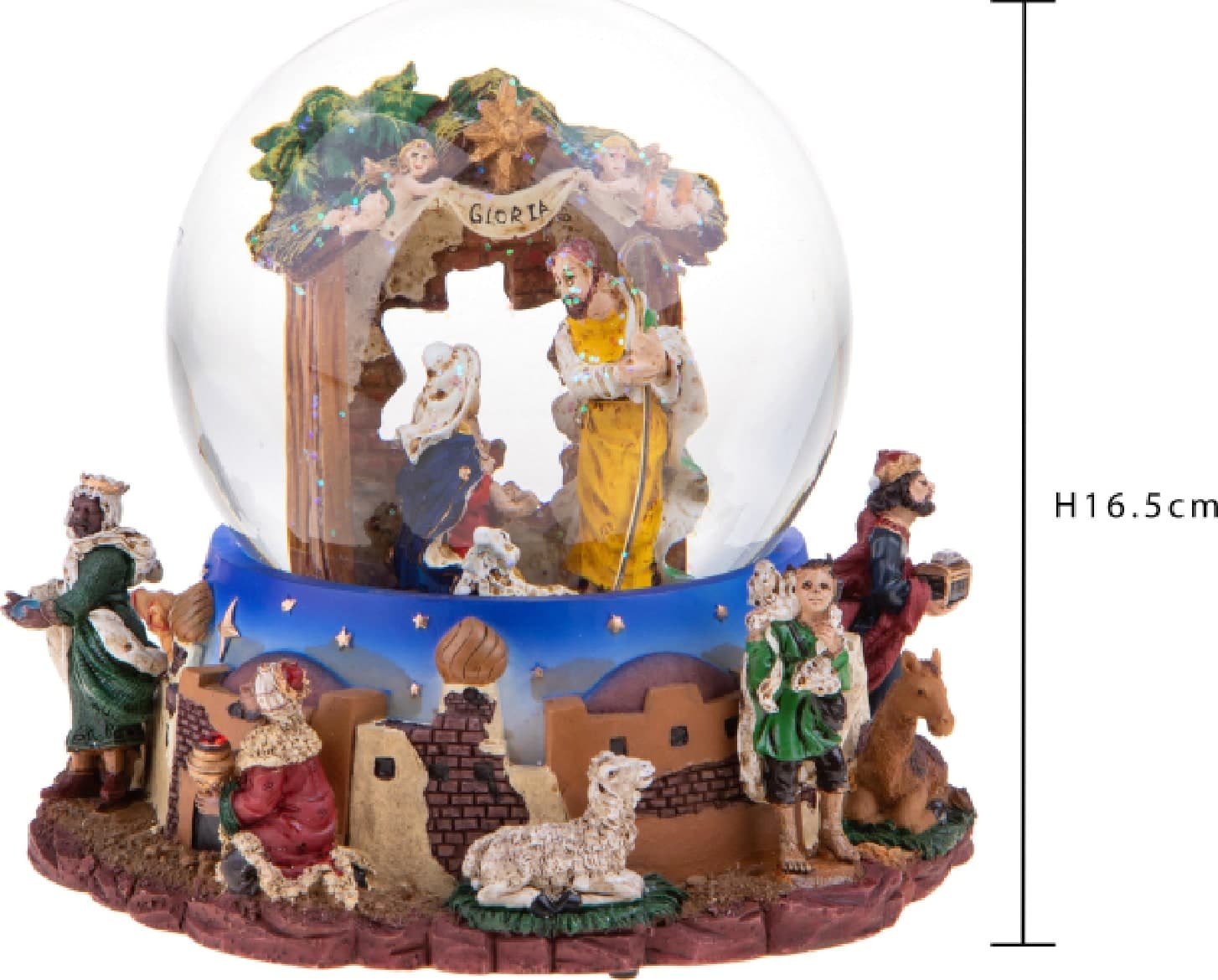 Sfera carillon con natività H16,50 cm per decorazioni - 3