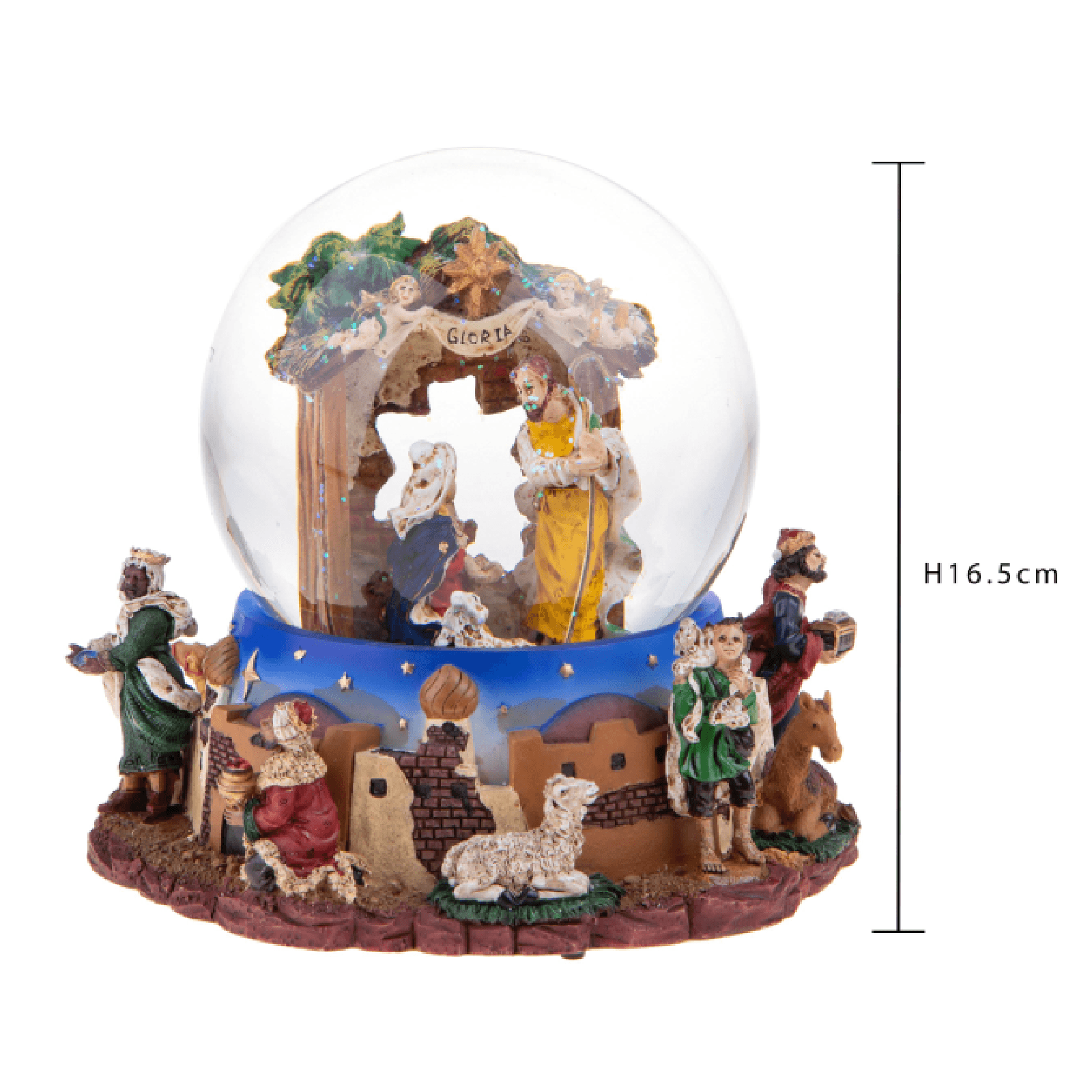 Sfera carillon con natività H16,50 cm per decorazioni - 3