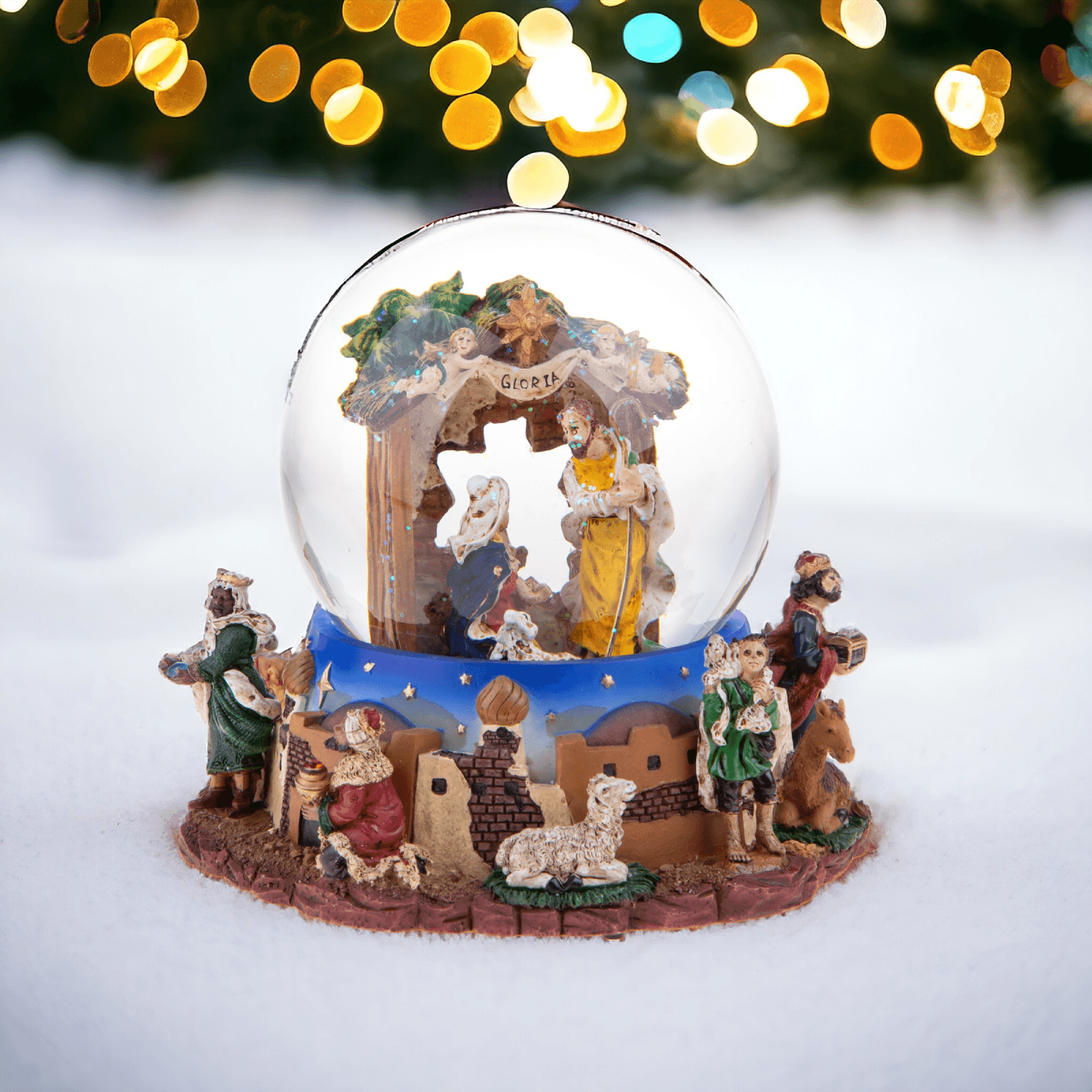Sfera carillon con natività H16,50 cm per decorazioni - 5