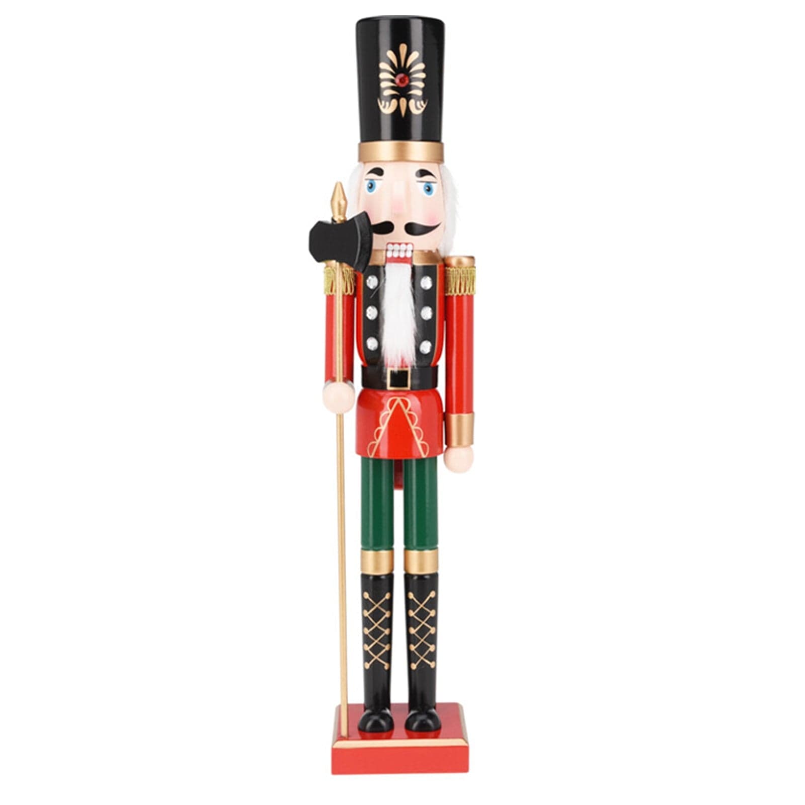 Statuetta decorativa "Soldatino schiaccianoci" in legno decorazione natalizia h 55 cm - 2