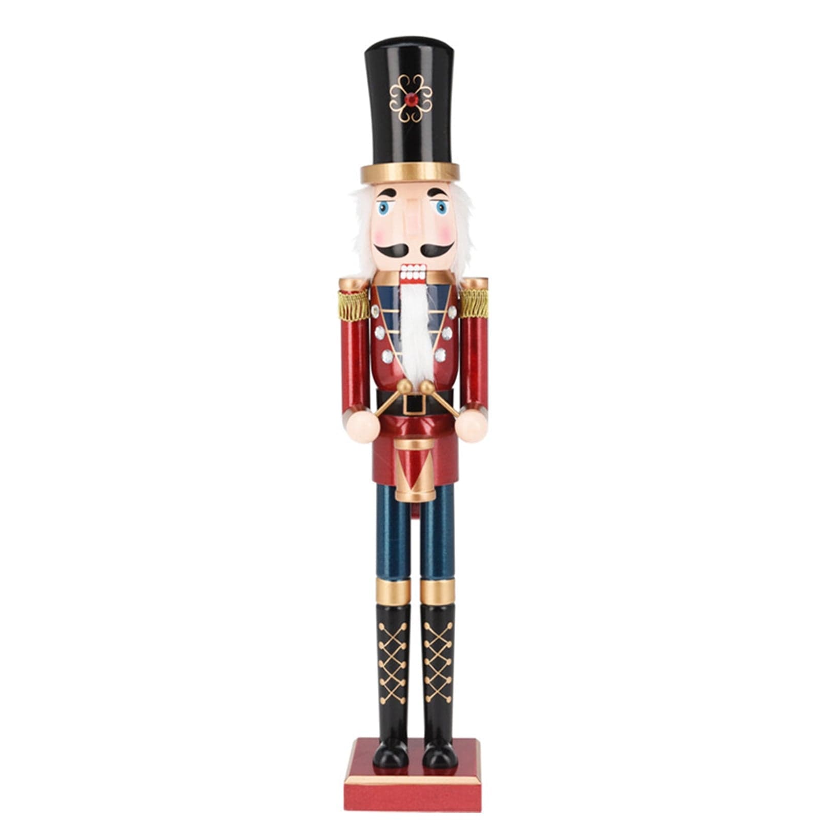 Statuetta decorativa "Soldatino schiaccianoci" in legno decorazione natalizia h 55 cm - 4