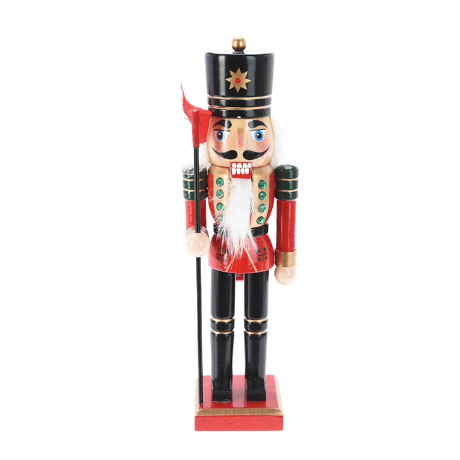 Statuetta decorativa "Soldatino schiaccianoci" in legno decorazione natalizia - 4