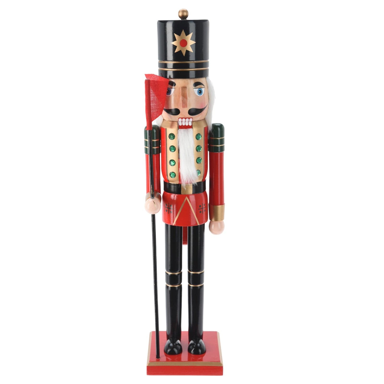 Statuetta decorativa "Soldatino schiaccianoci" in legno decorazione natalizia - 6