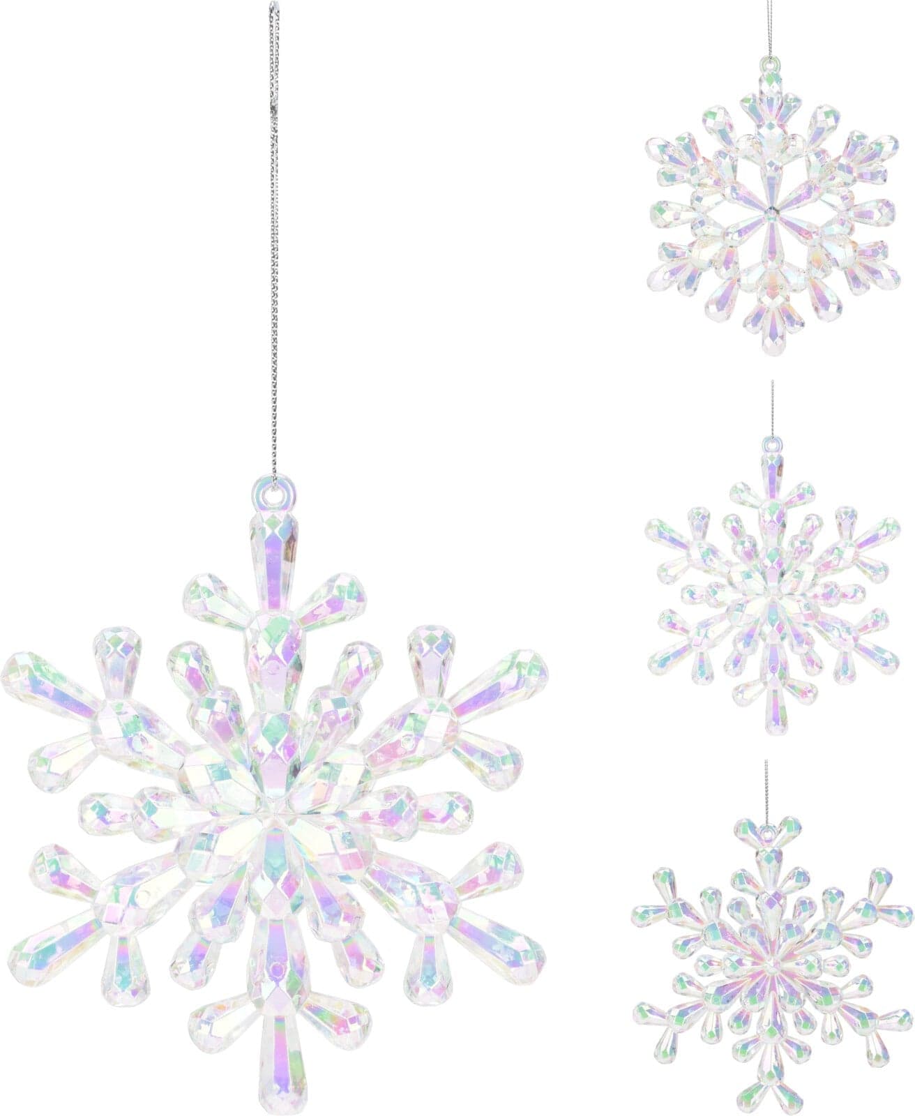 Fiocco pensile per albero di Natale iridescente per decorazione natalizia - 4