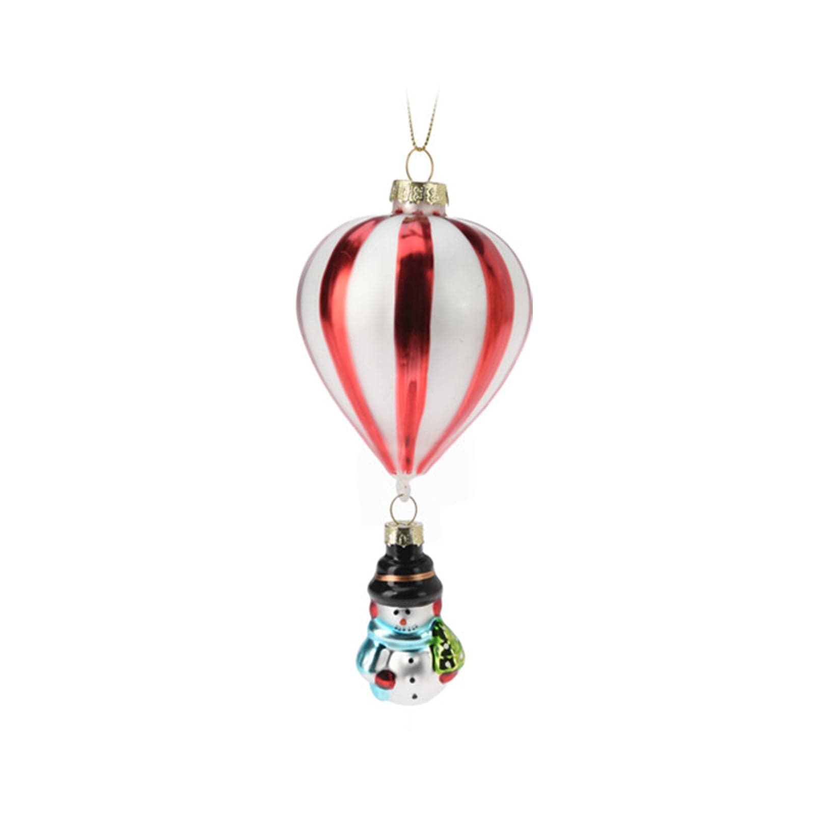 Pendente mongolfiera in vetro per albero di Natale decorazione natalizia - 2