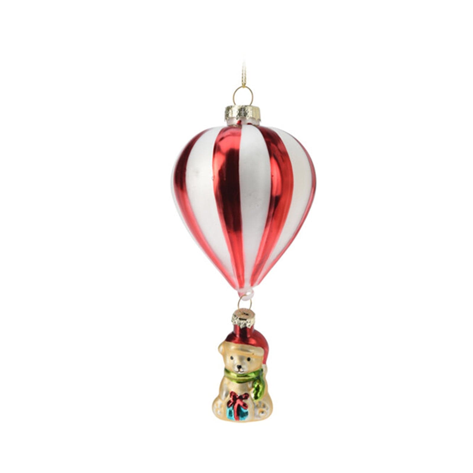 Pendente mongolfiera in vetro per albero di Natale decorazione natalizia - 3