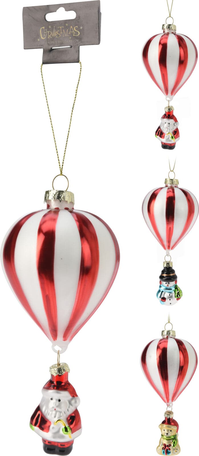 Pendente mongolfiera in vetro per albero di Natale decorazione natalizia - 4
