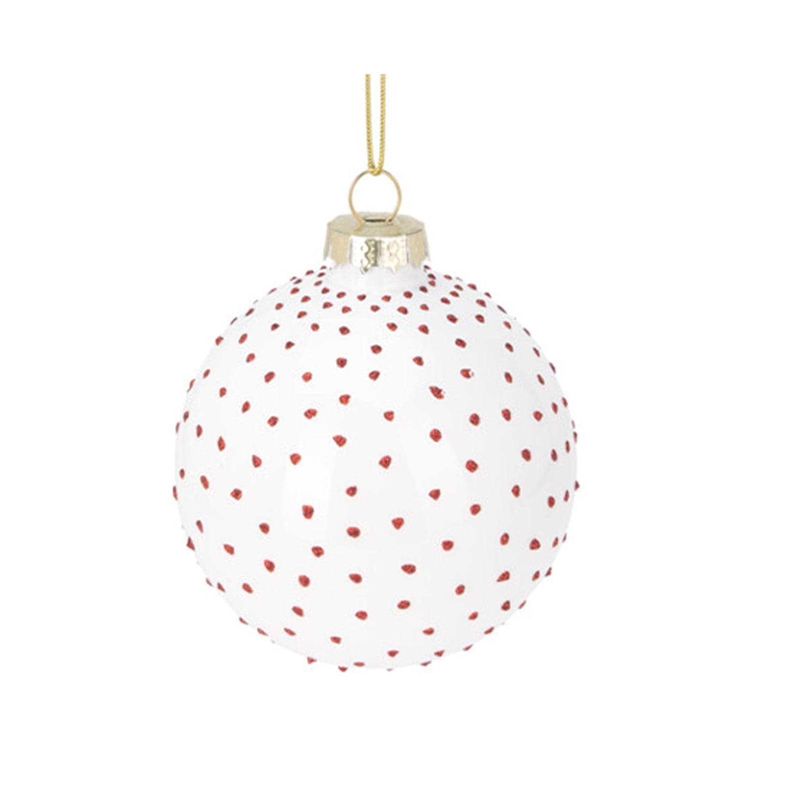 Sfera per albero di Natale in vetro con puntini decorazione natalizia - 3