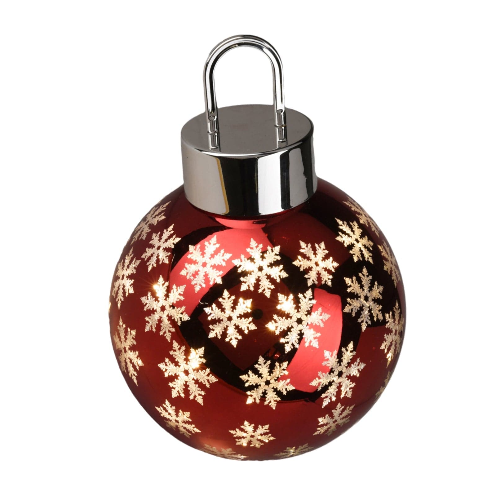 Sfera per albero di Natale in vetro con fiocchi decorativi con luce led Ø 20 cm - 2