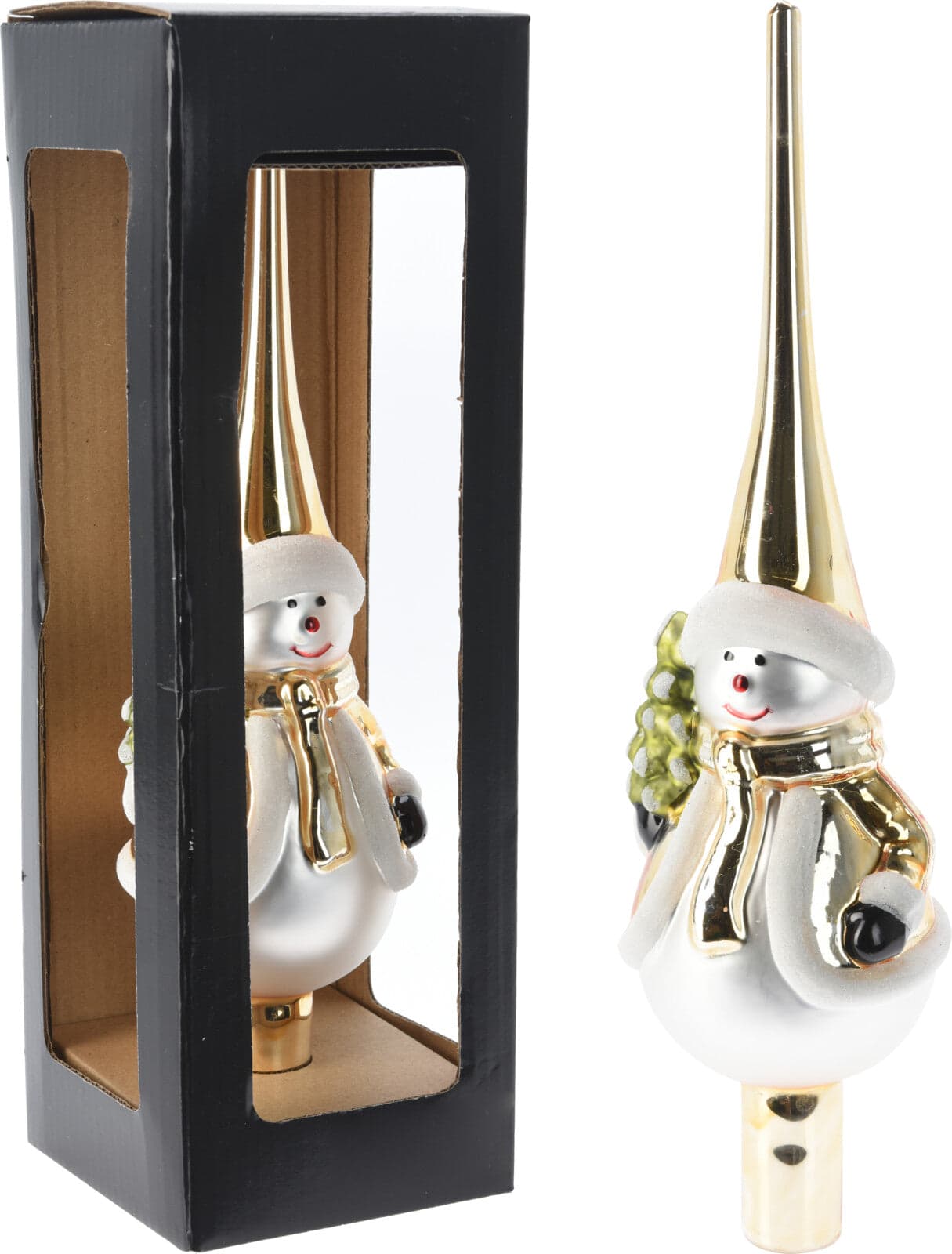 Puntale per albero di Natale in vetro decorazione natalizia da h 28 cm - 3
