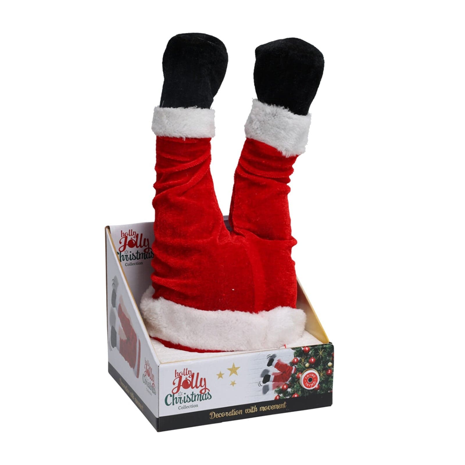Gambe Babbo Natale capovolto con movimento e led per decorazioni natalizie - 2