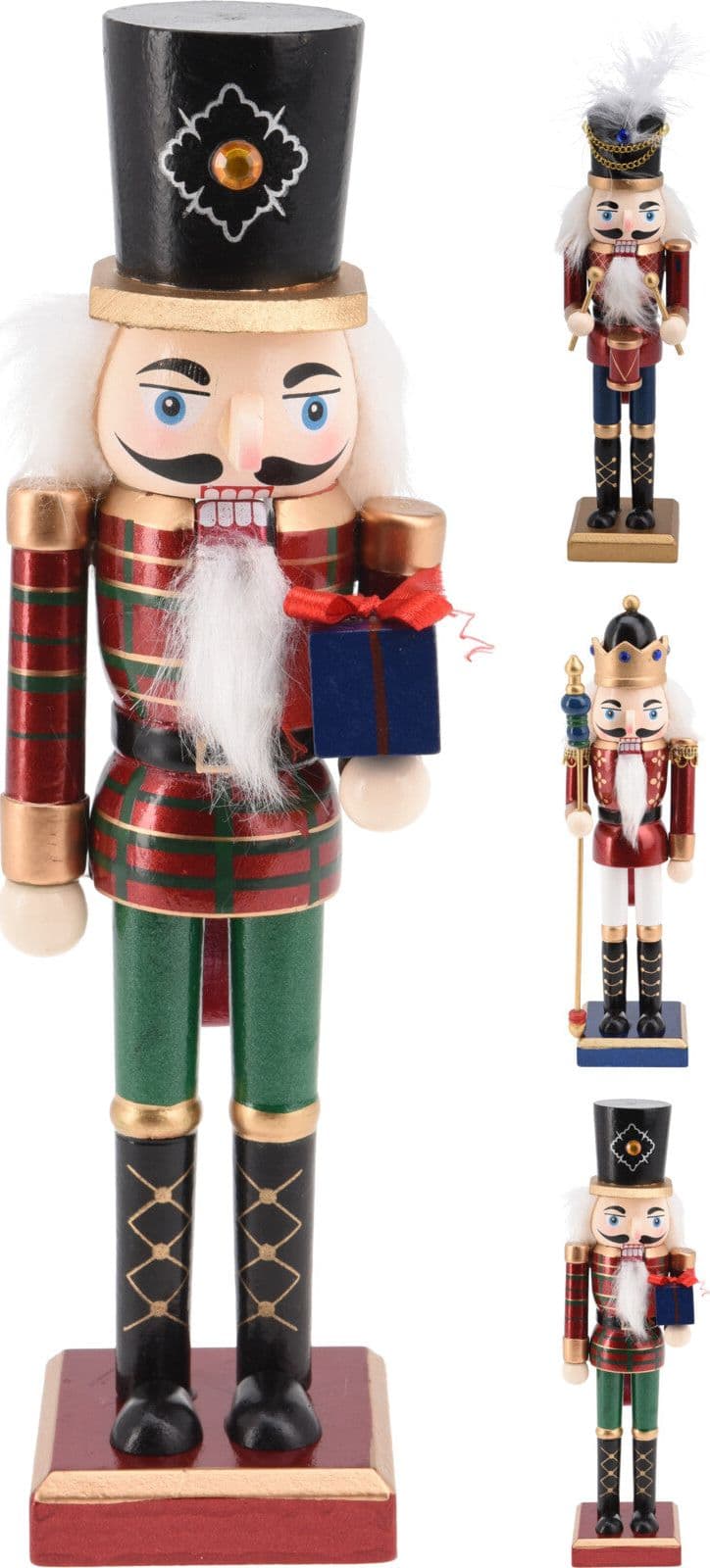 Statuetta schiaccianoci di natale in legno per decorazioni natalizie - 4