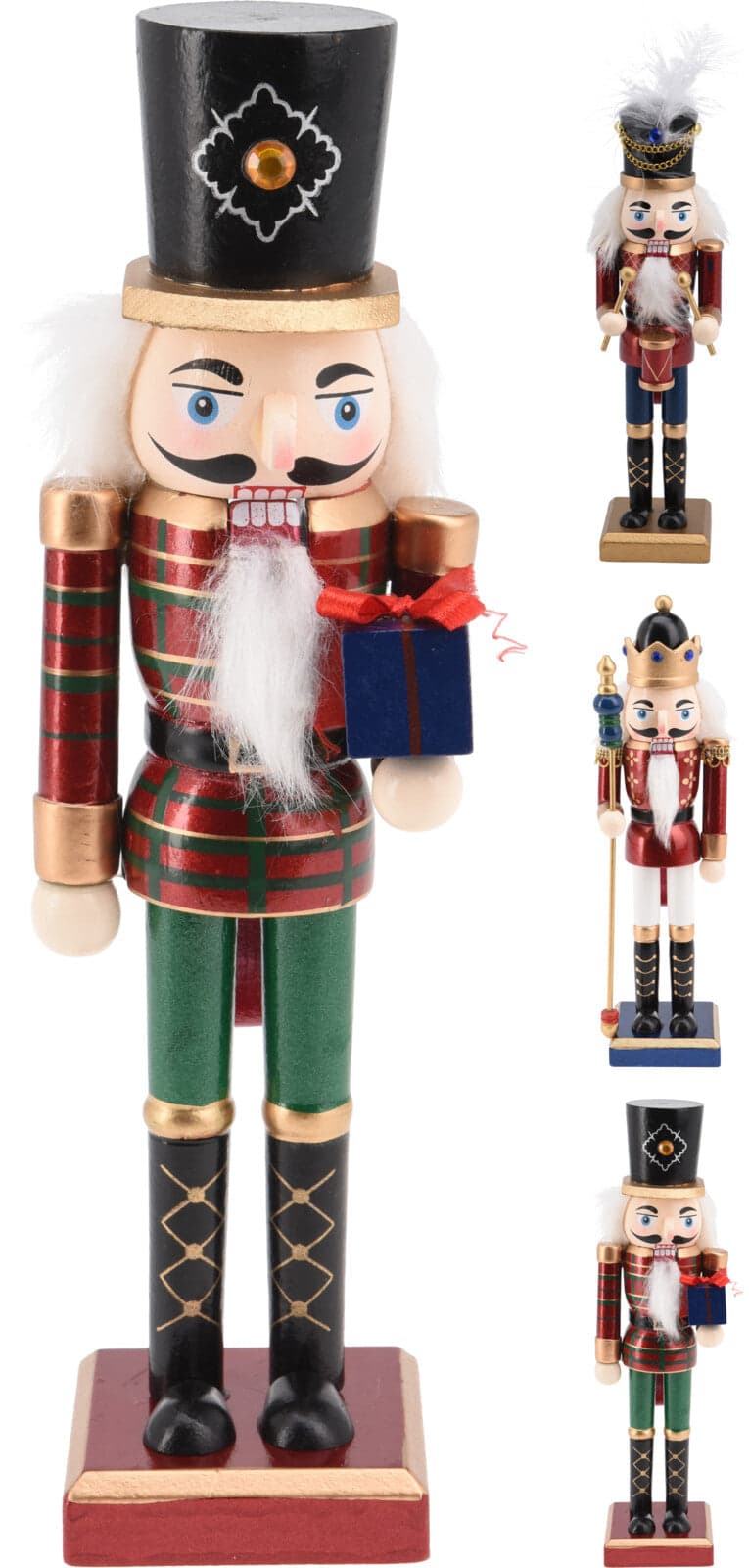 Statuetta schiaccianoci di natale in legno per decorazioni natalizie - 4