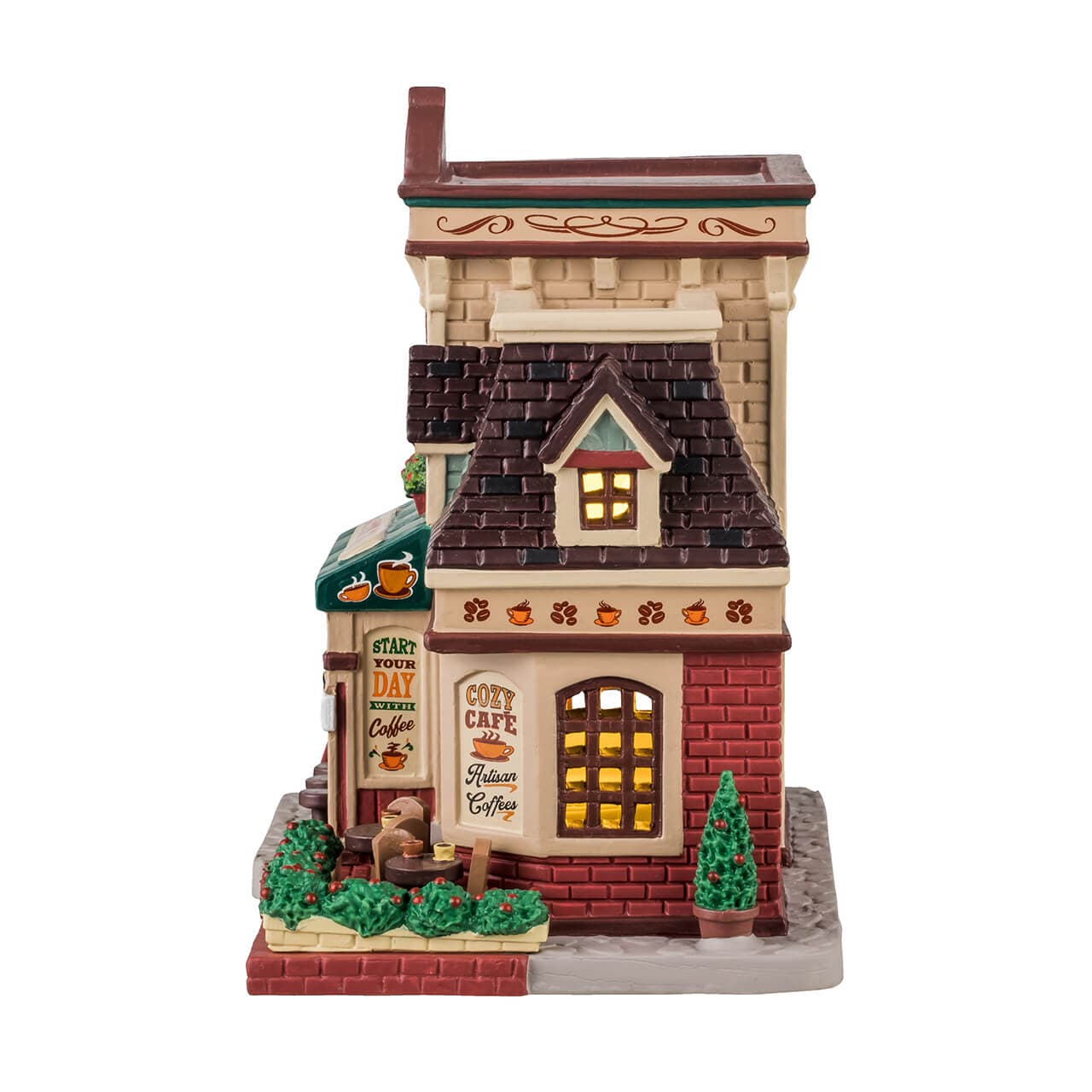 Edificio per villaggio di Natale "Cozy Café" in porcellana - 3
