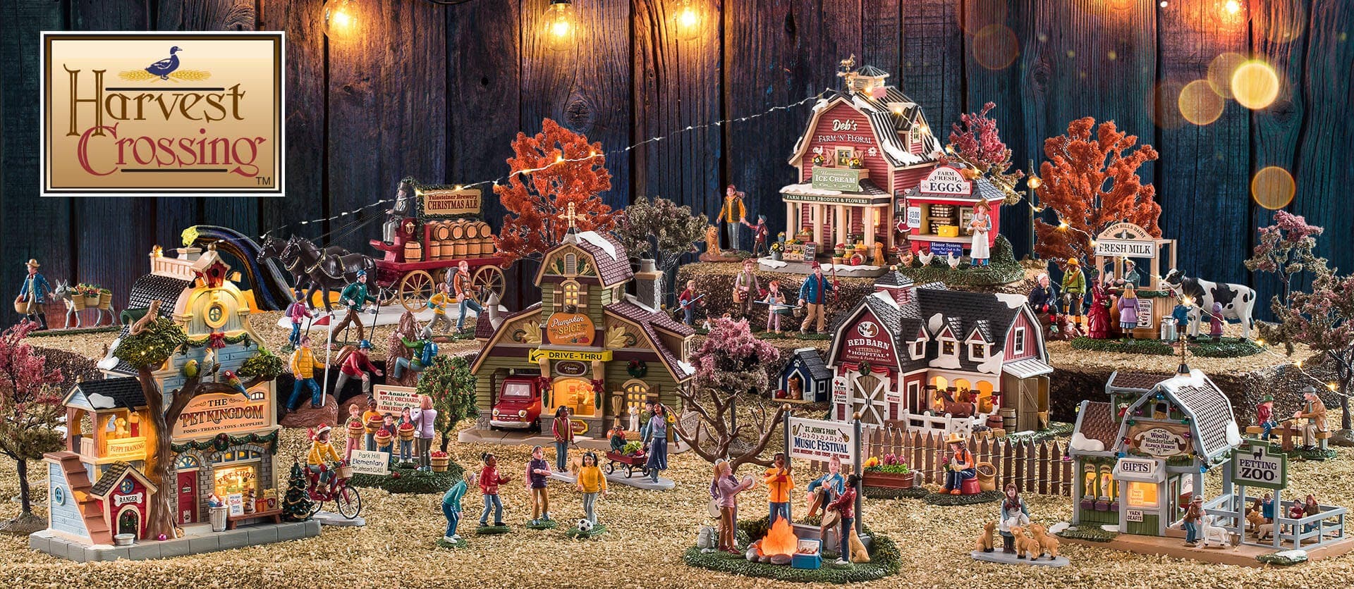 Personaggi per villaggio di Natale "Gita scolastica autunnale" in resina - 5