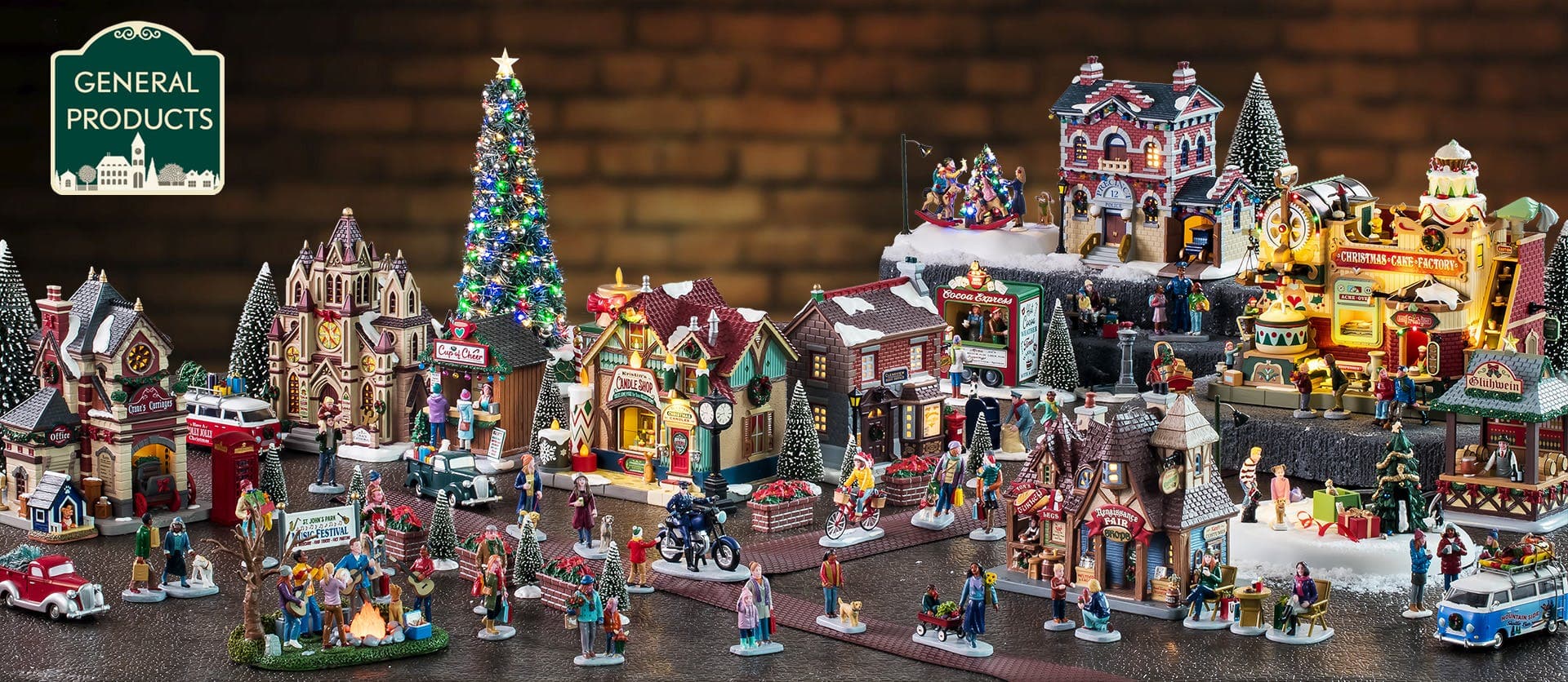 Decorazione per villaggio di Natale "Cocoa Express" set da 2 pezzi, in resina - 5
