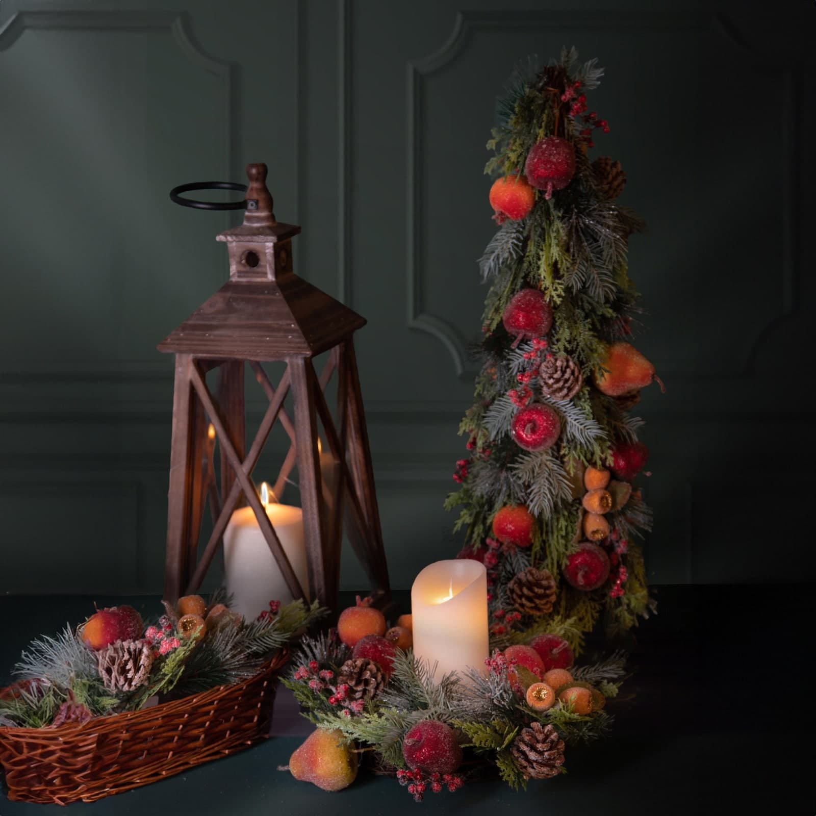 Ghirlanda natalizia decorato con frutta Ø 36 cm in sintetico - 2