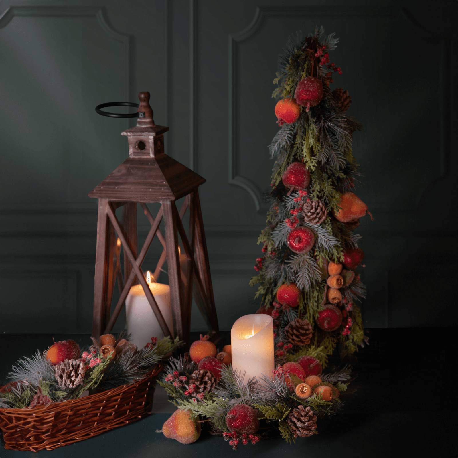 Ghirlanda natalizia decorato con frutta Ø 36 cm in sintetico - 2