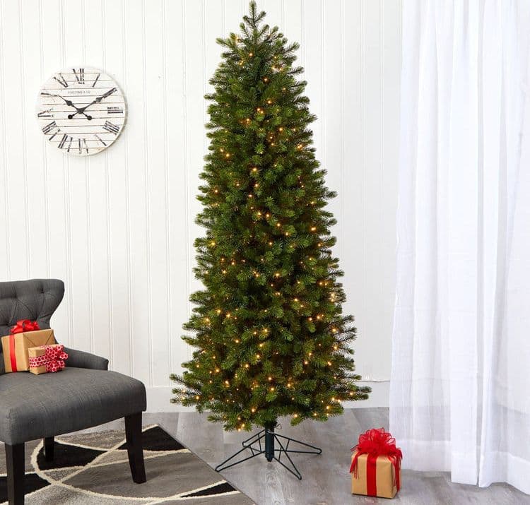 Albero di natale "Aspen Slim" con luci a LED in PVC di Altissima qualità - 2
