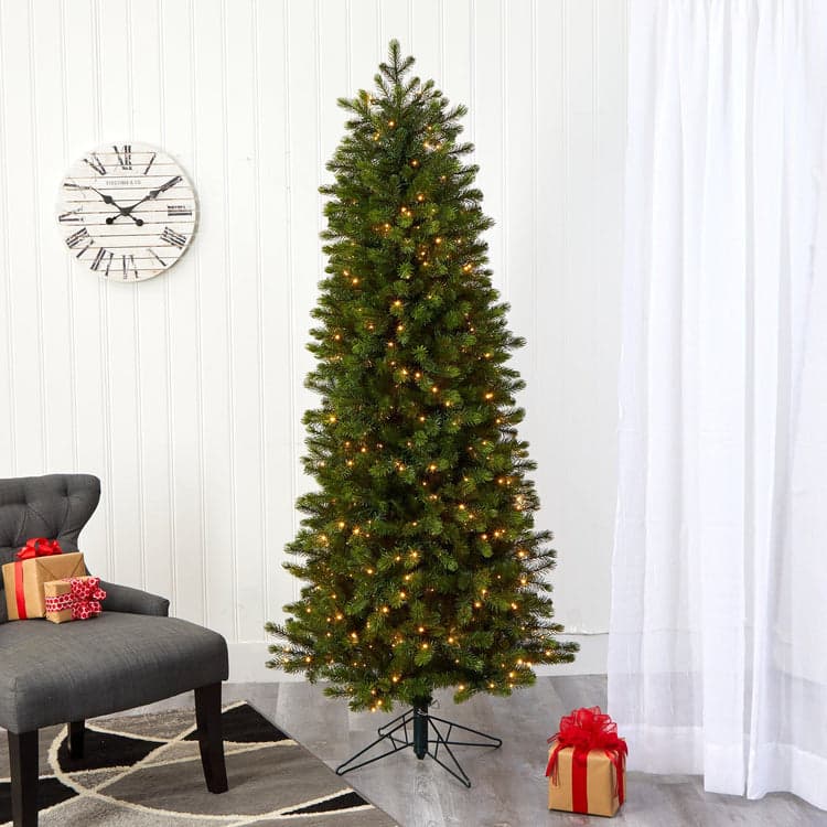 Albero di natale "Aspen Slim" con luci a LED in PVC di Altissima qualità - 2