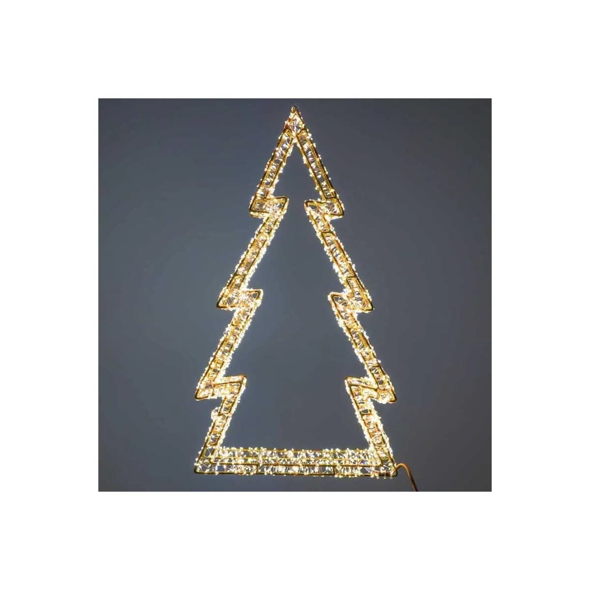 Albero di natale in metallo con luci LED calde per decorazioni natalizie - 4