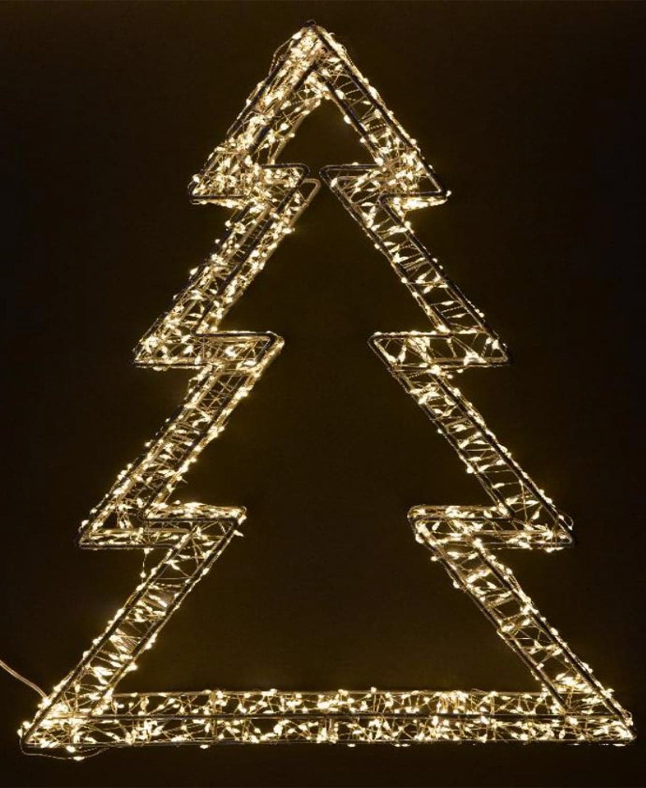 Albero di natale in metallo con luci LED calde per decorazioni natalizie - 5