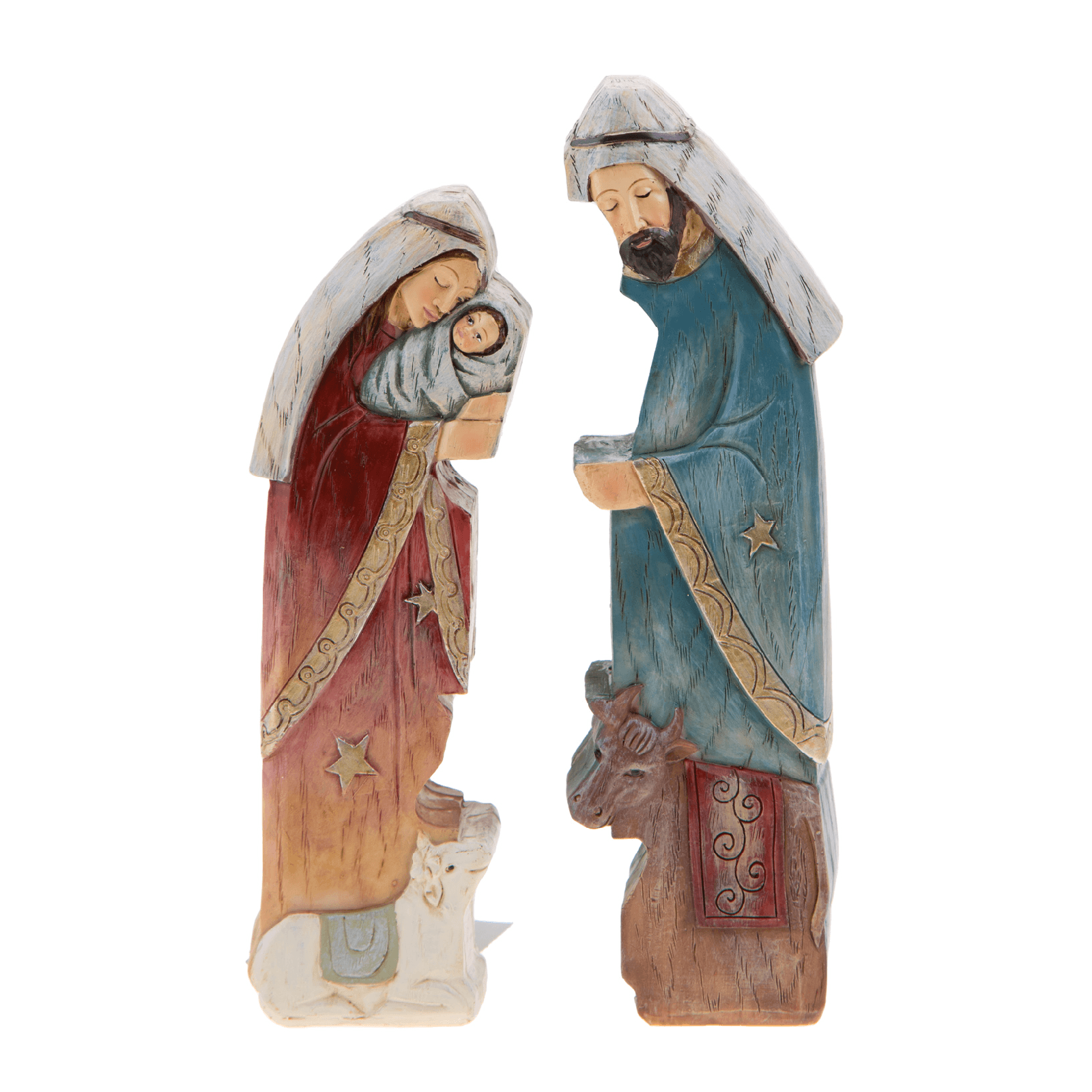 Natività natalizia in resina con 3 figure h 20.5 cm per decorazioni - 2