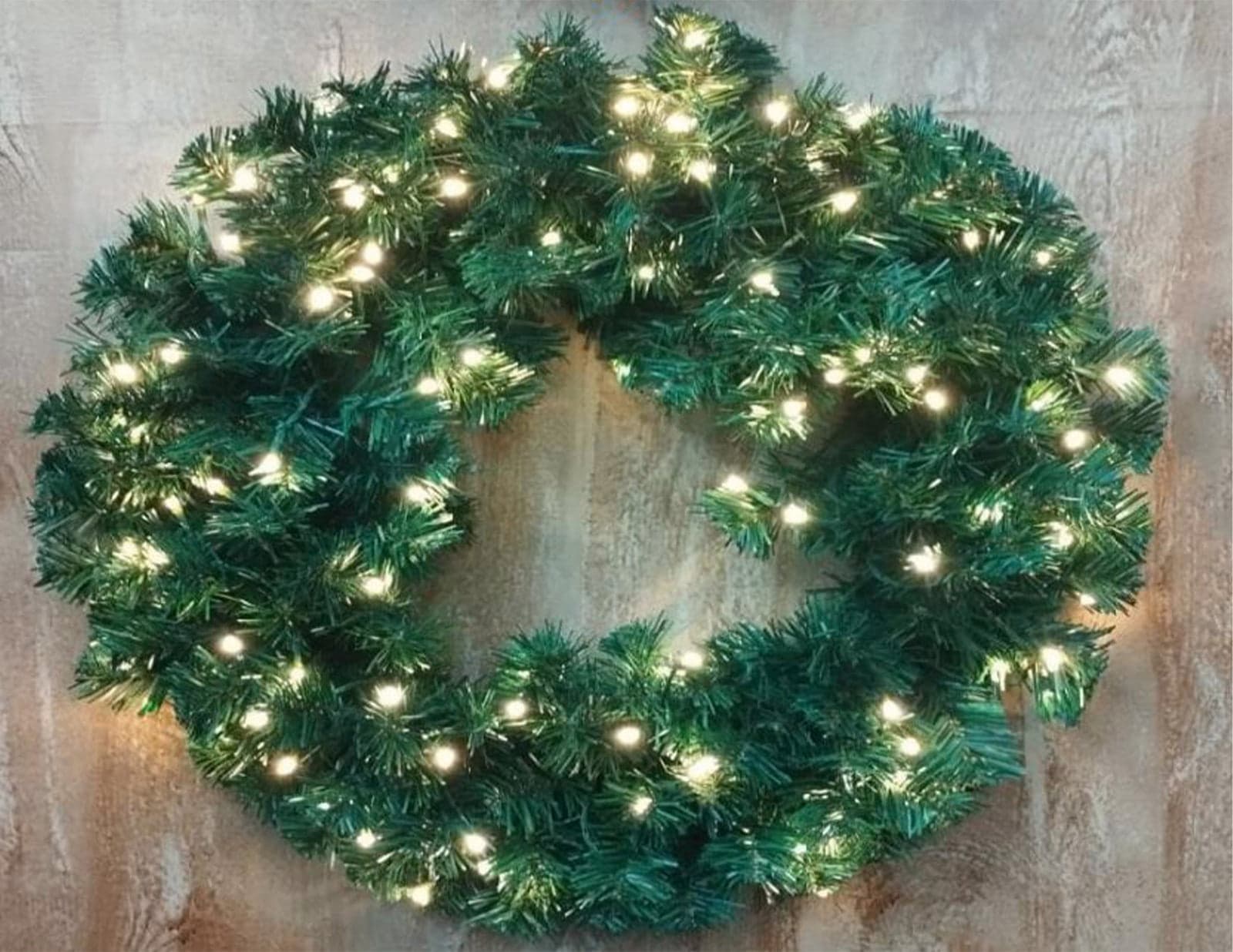 Ghirlanda tonda di natale con luci LED decorazione natalizia per dietro porta - 3