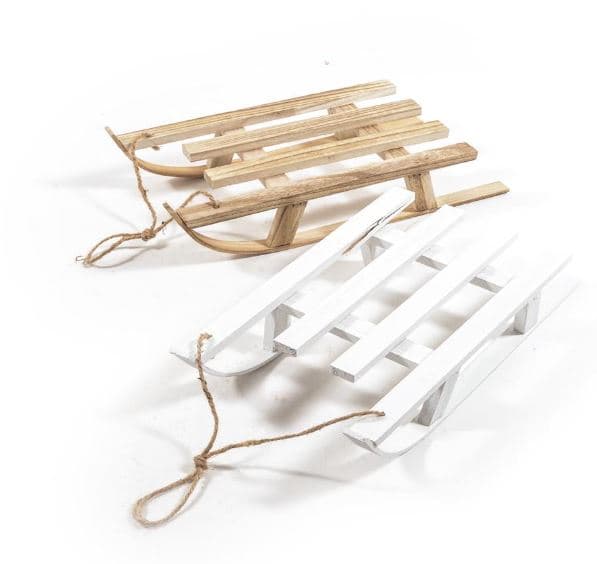 Slitta decorativa natalizia in legno per decorazioni natalizie 36 cm - 3